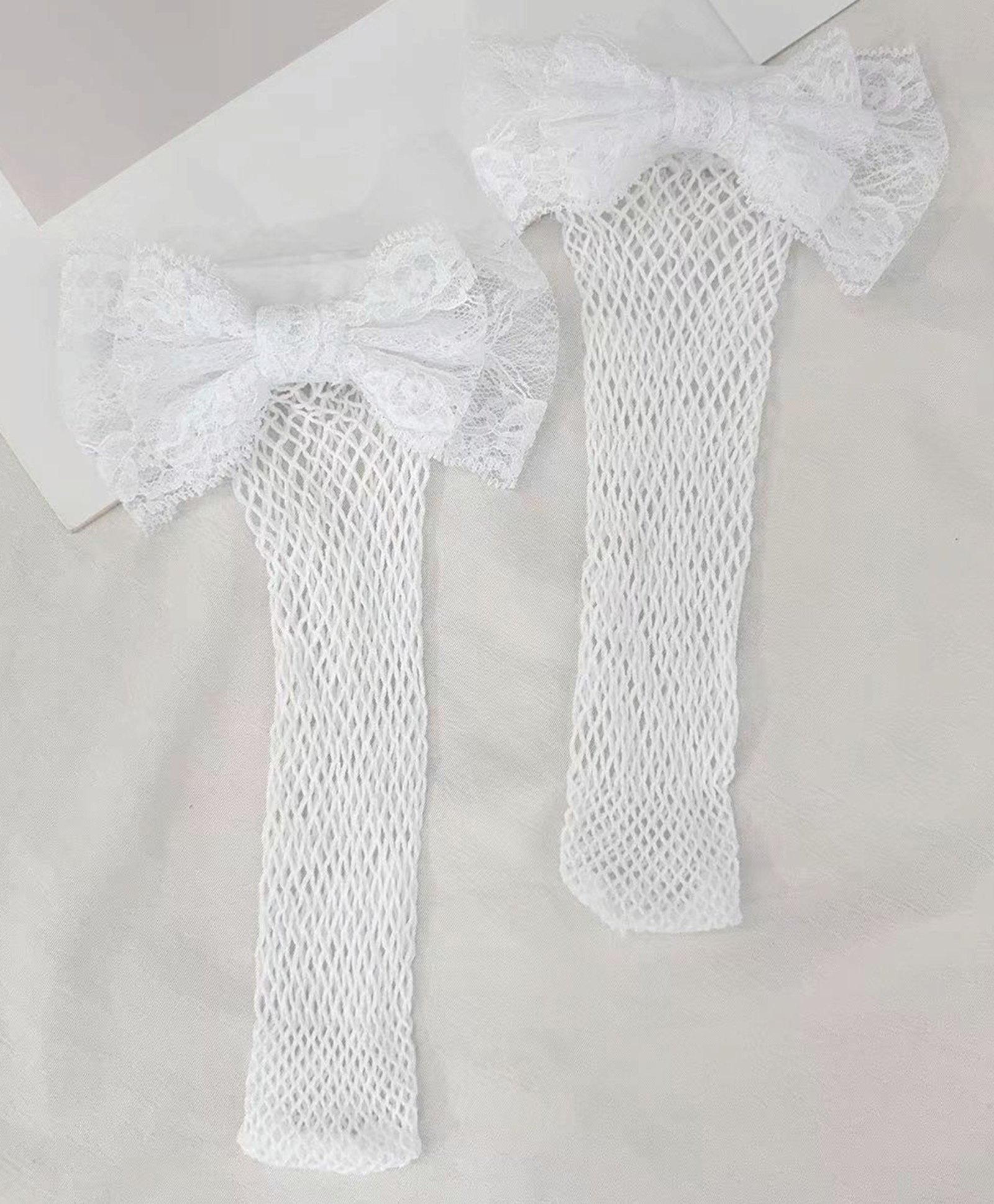 Kidofash Bow Lace Applique Detailed Stockings - White-picture-31