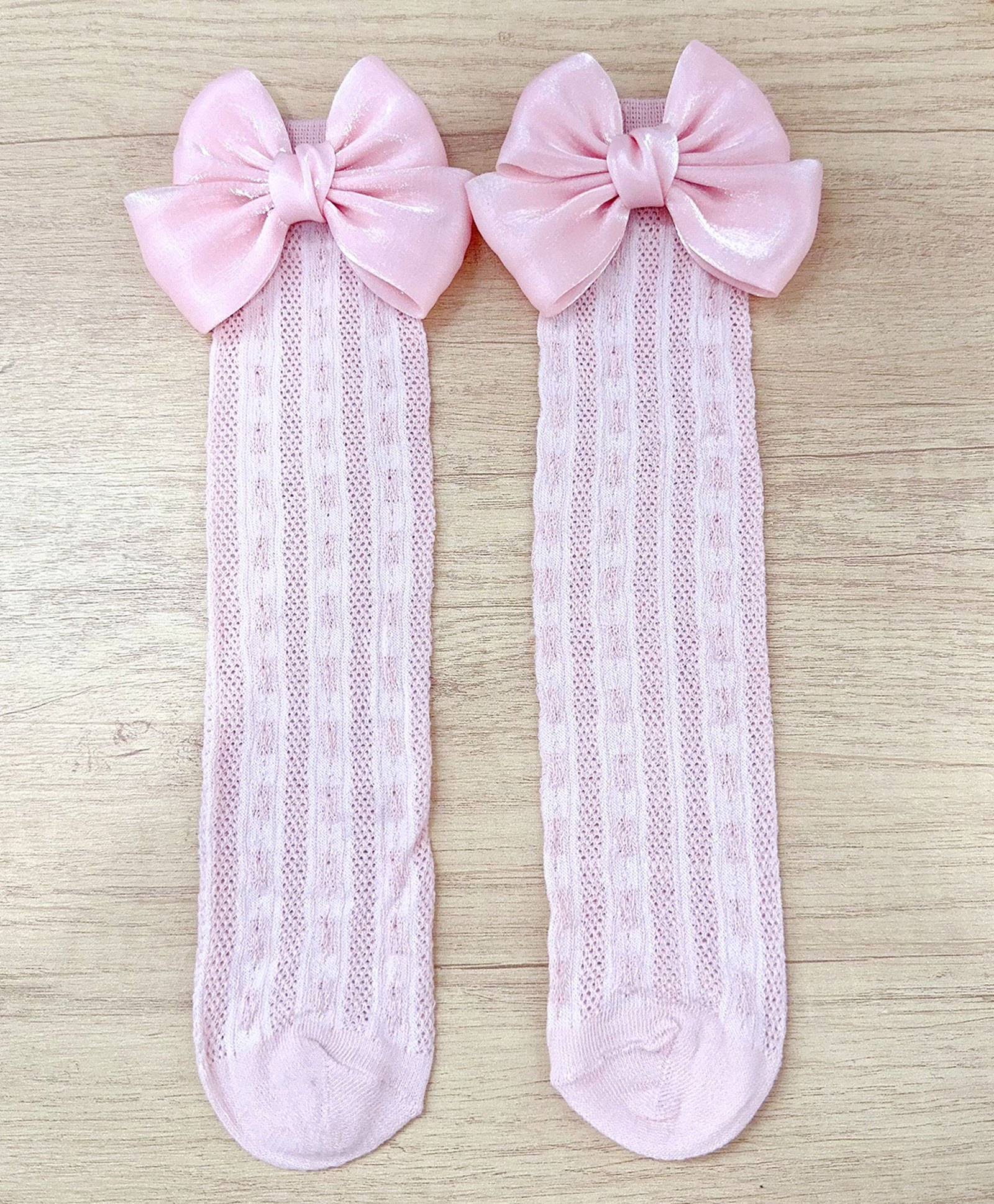 Kidofash Knit Bow Applique Detailed Socks - Pink-image-24