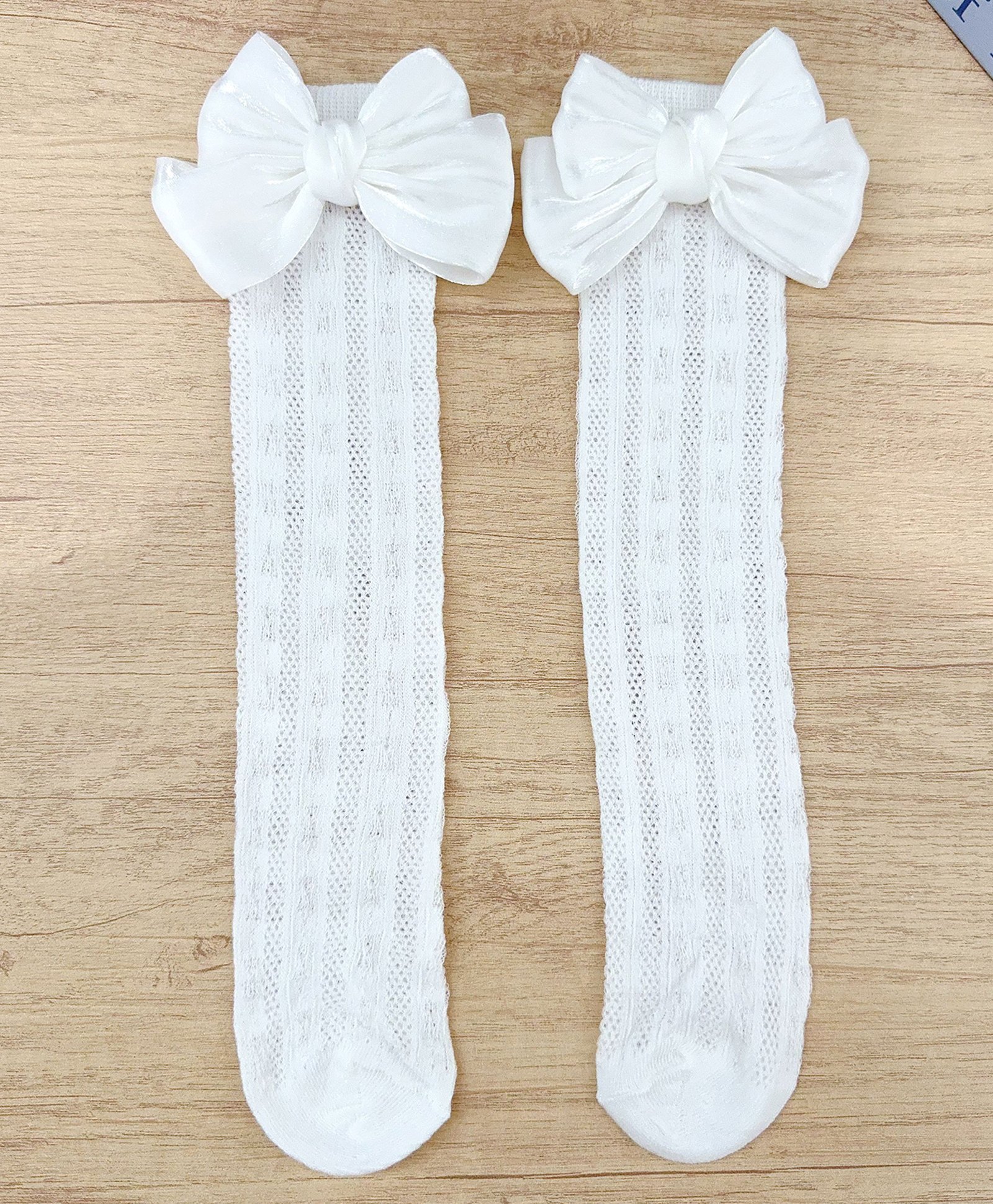 Kidofash Knit Bow Applique Detailed Socks - White-picture-29