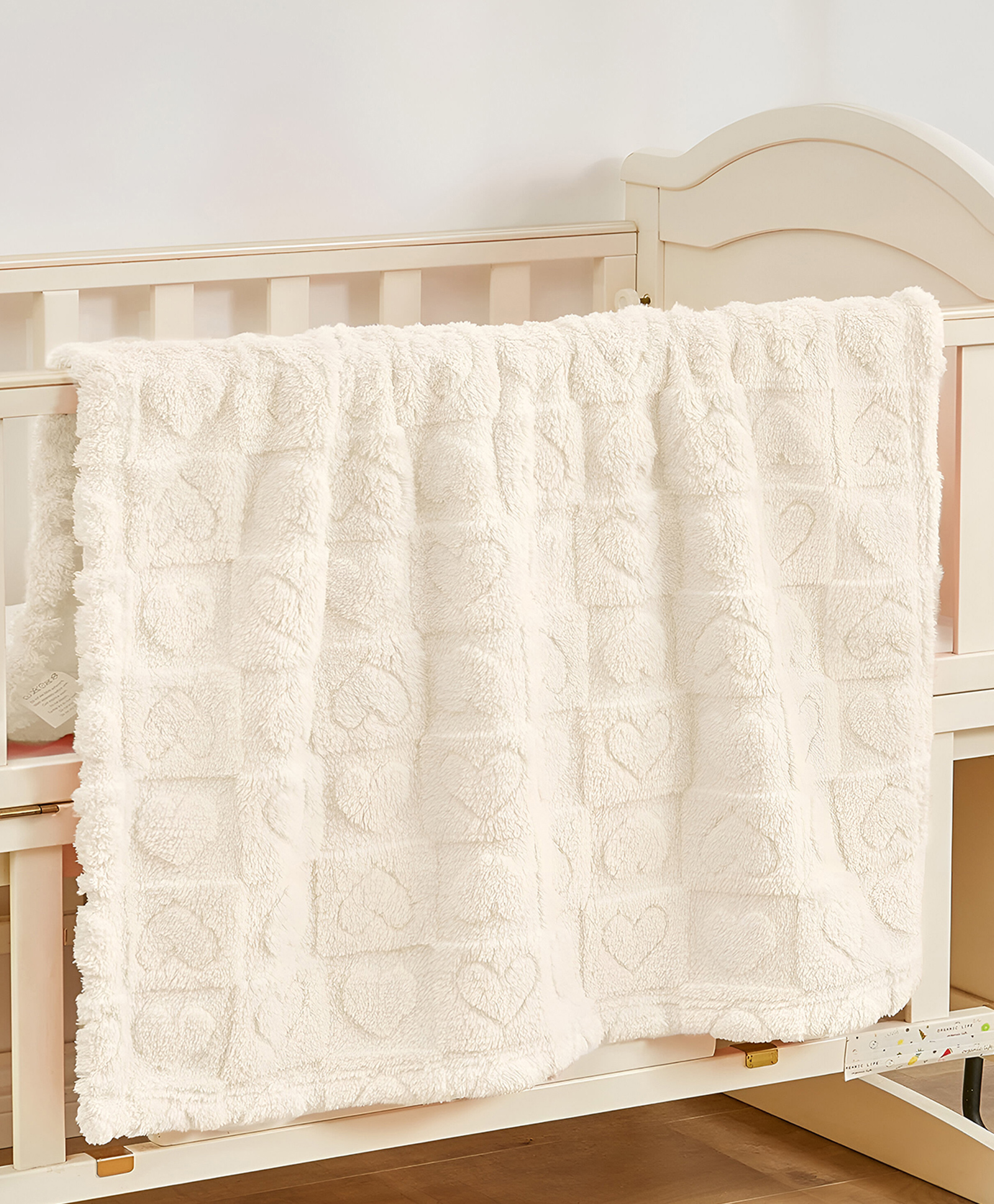 SYGA Fleece Baby Blanket Ultra Soft Heart Chex Design, Cozy Fluffy Polyester Blanket for Newborn Infant Toddler, Crib & Stroller Use 30 x 40 inch (White)-image-28
