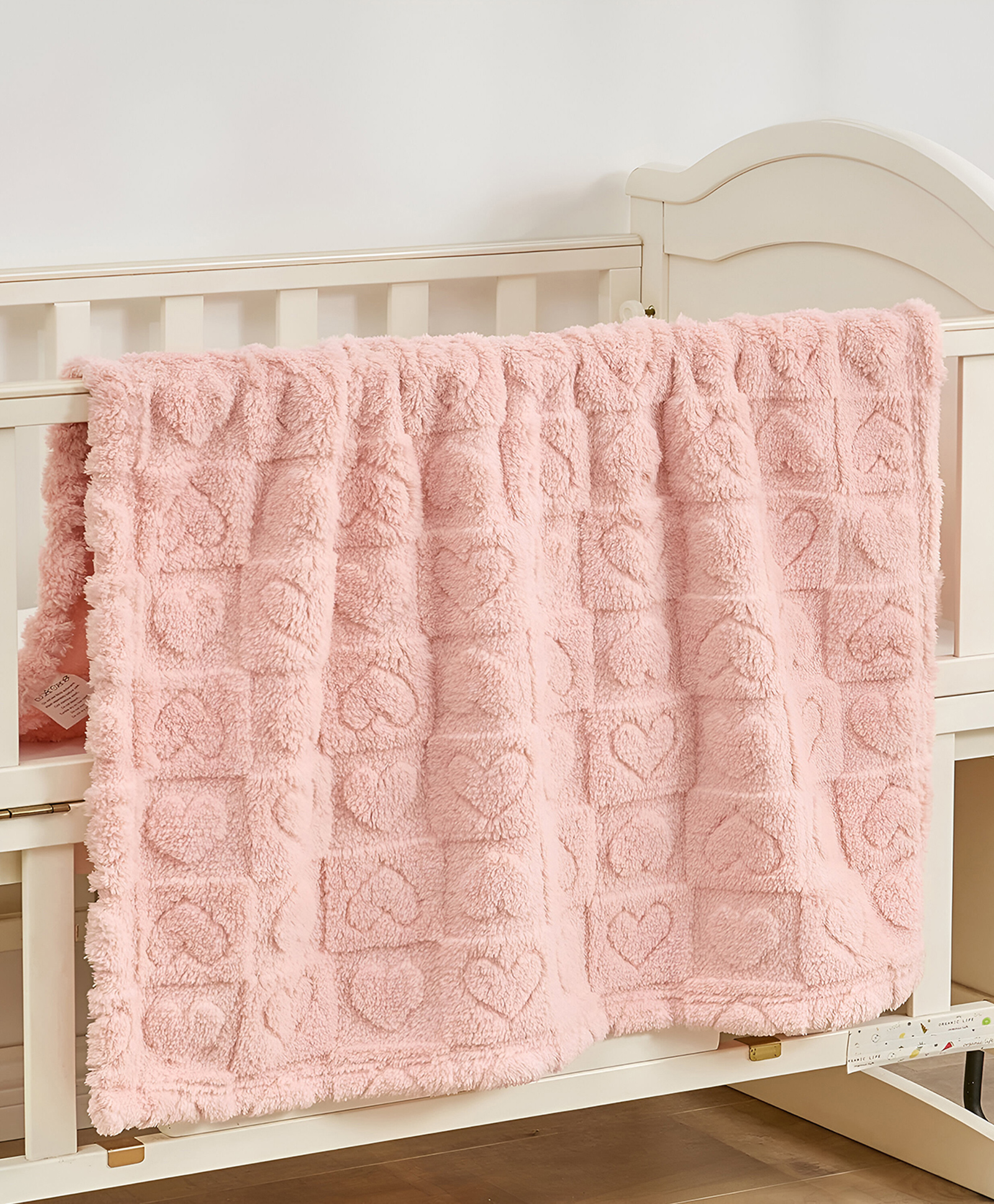 SYGA Fleece Baby Blanket Ultra Soft Heart Chex Design, Cozy Fluffy Polyester Blanket for Newborn Infant Toddler, Crib & Stroller Use 30 x 40 inch (Pink)-image-17