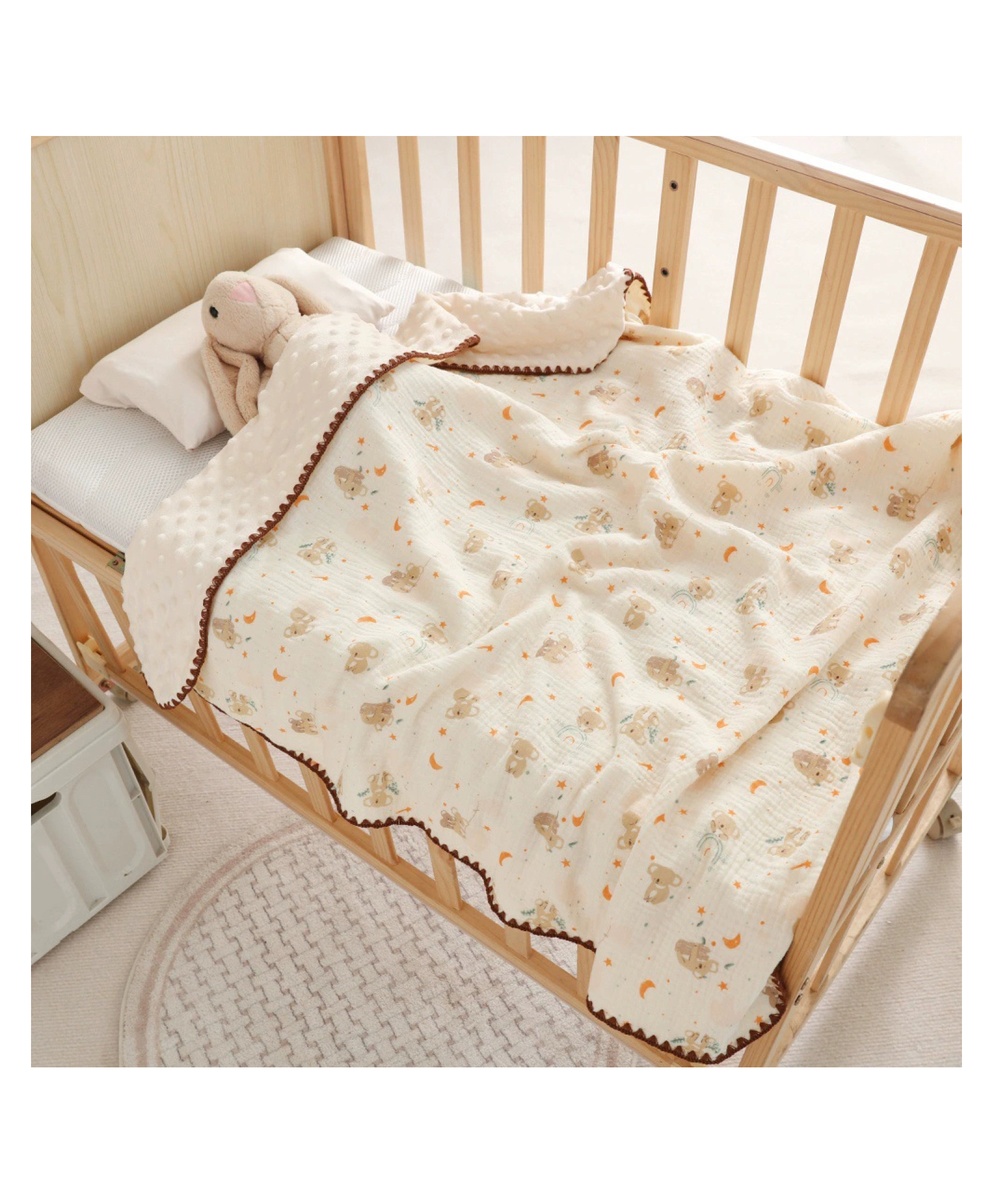 SYGA Baby Blanket Ultra Soft Little Koala Design, Cozy Cotton Blanket for Newborn Infant Toddler, Crib & Stroller Use 40 x 40 inch-image-24