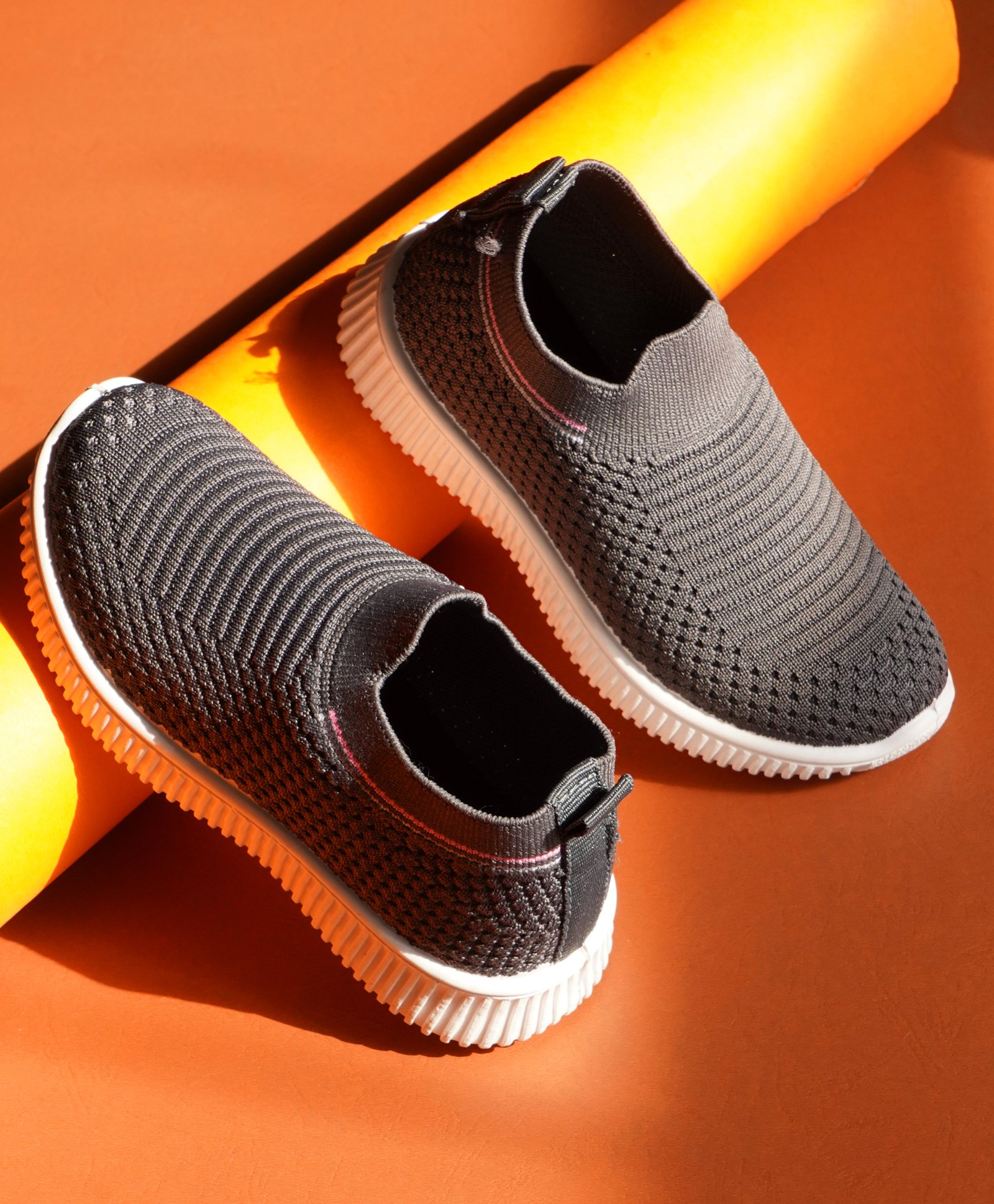 KATS Mesh Detailed Slip On Shoes - Grey-picture-33