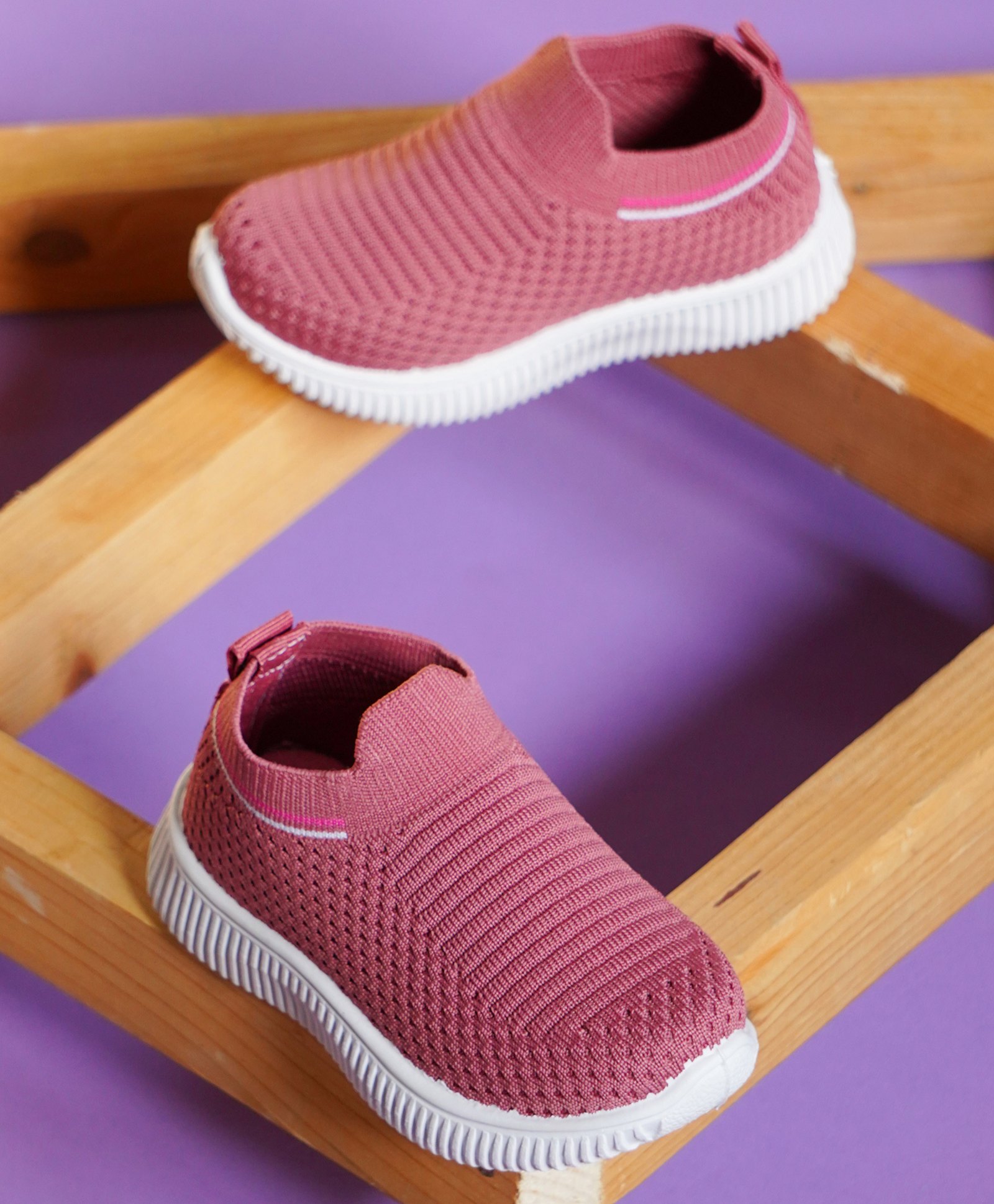 KATS Mesh Detailed Slip On Shoes - Peach-picture-32