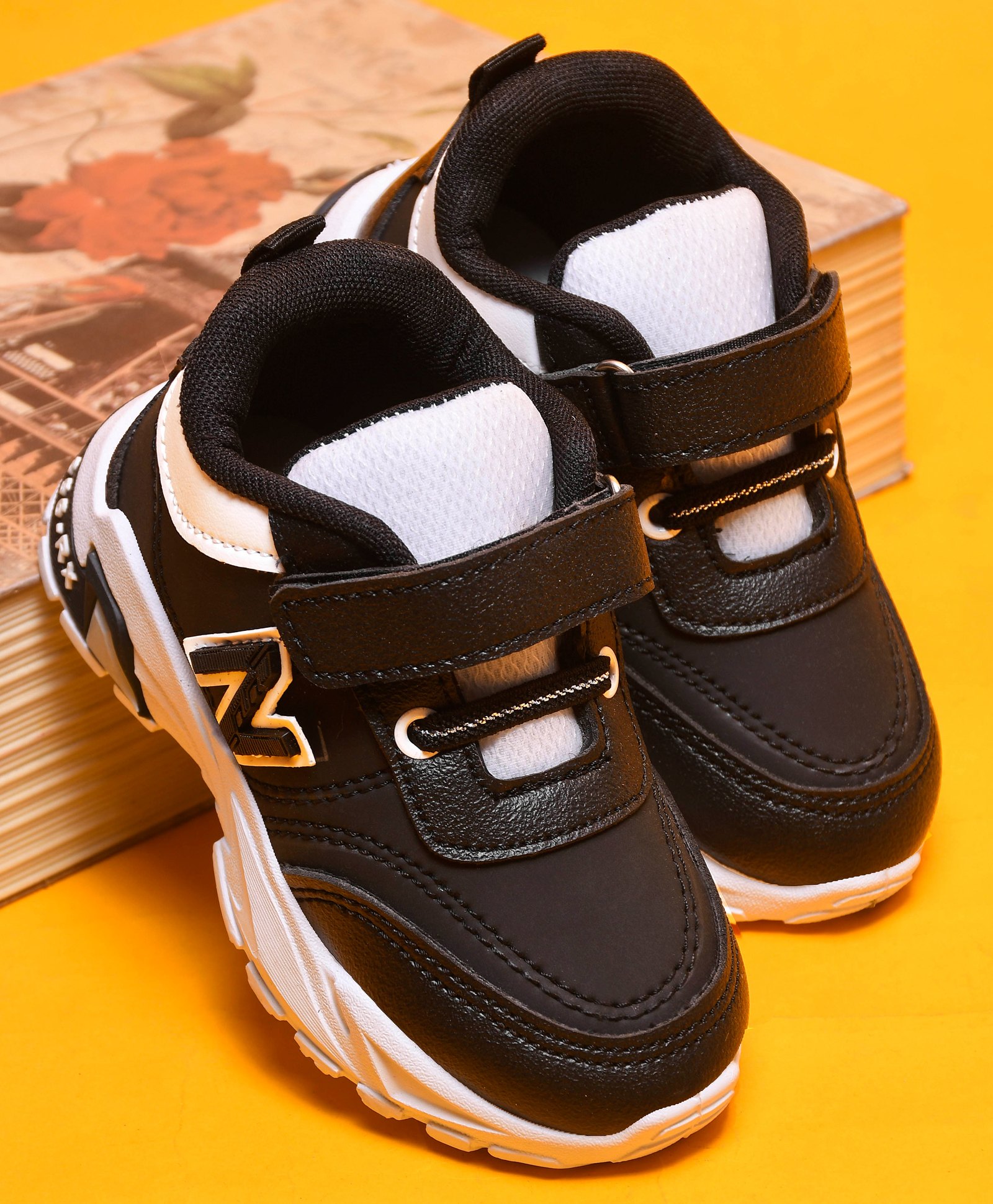 KATS Alphabet Detailed Velcro Closure Sneakers - Black-picture-20