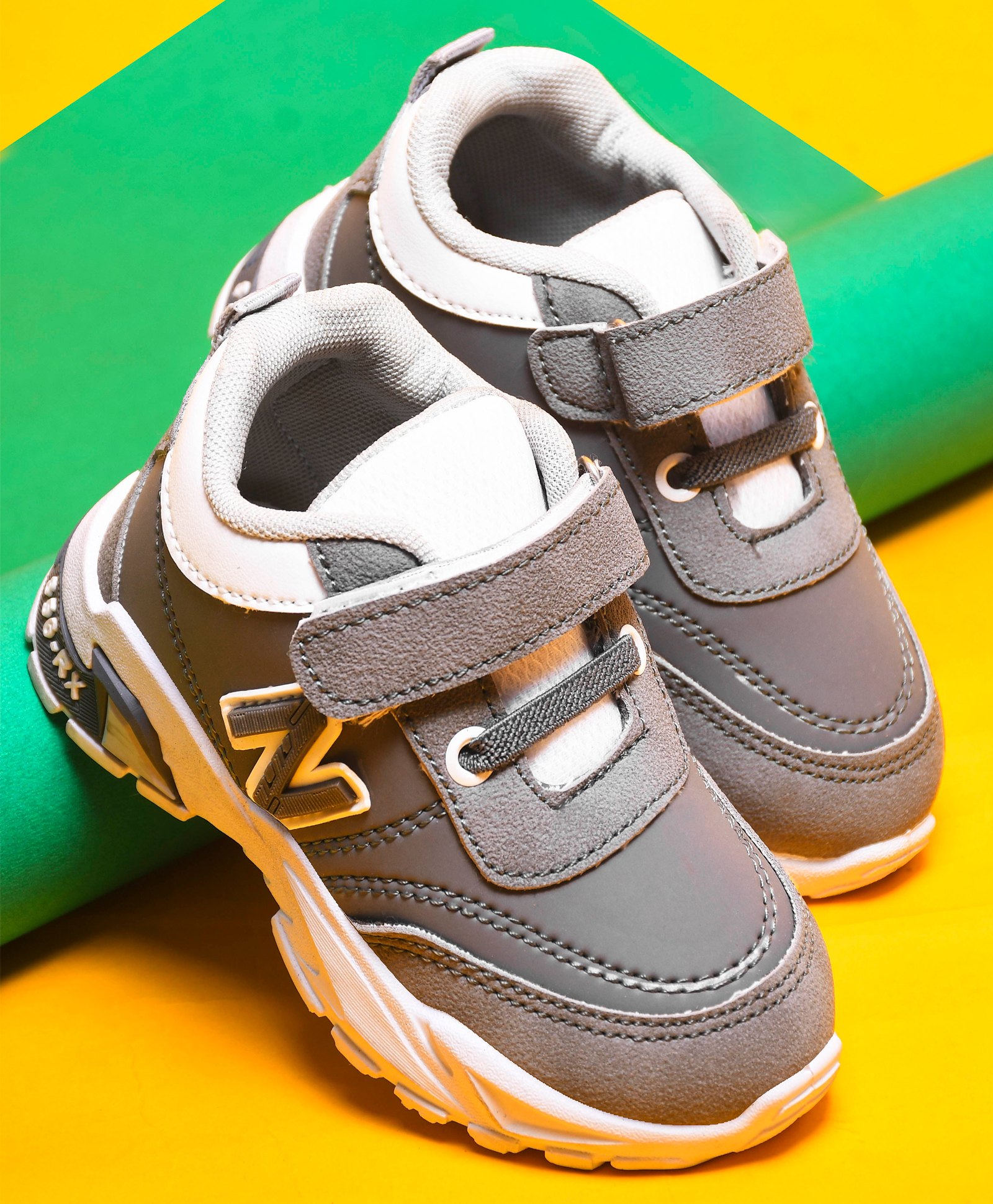 KATS Alphabet Detailed Velcro Closure Sneakers - Grey-picture-28