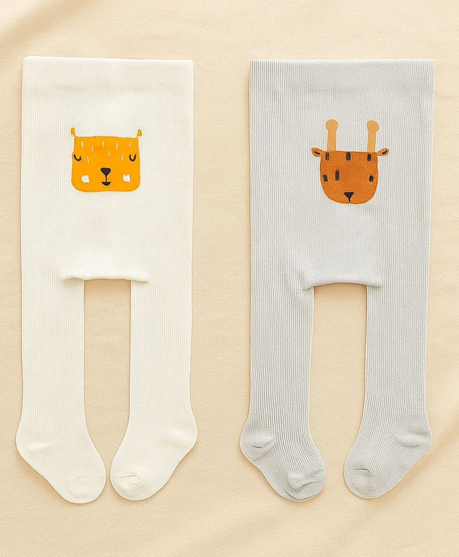 SYGA Pack of 2 Cotton Solid Stockings - White & Grey-picture-15