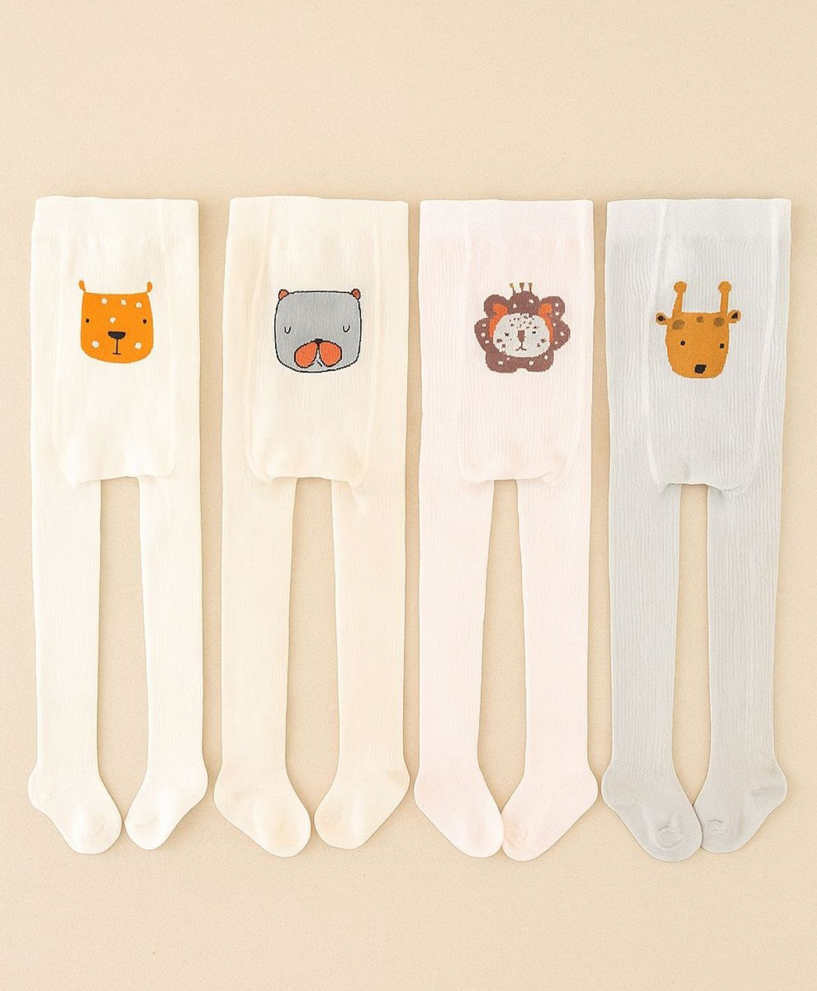SYGA Pack of 4 Cotton Lion and Bear Print Stockings - Multi Colour-picture-16