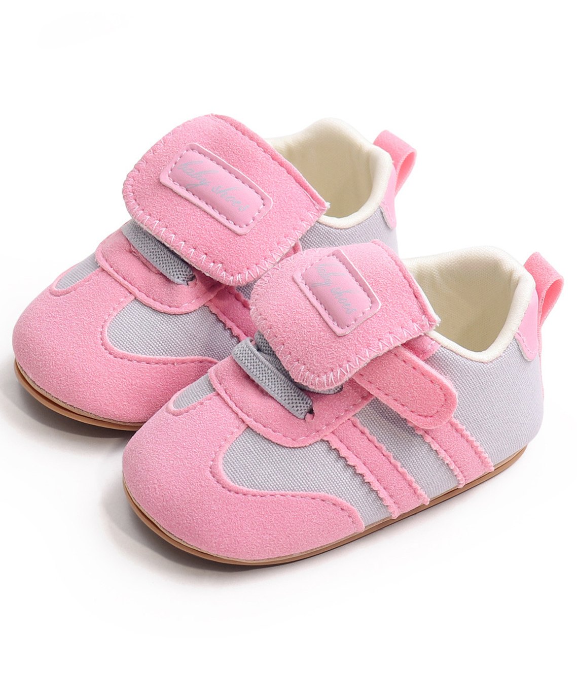 Neska Moda Colour Blocked Velcro Closure Booties - Pink-picture-20