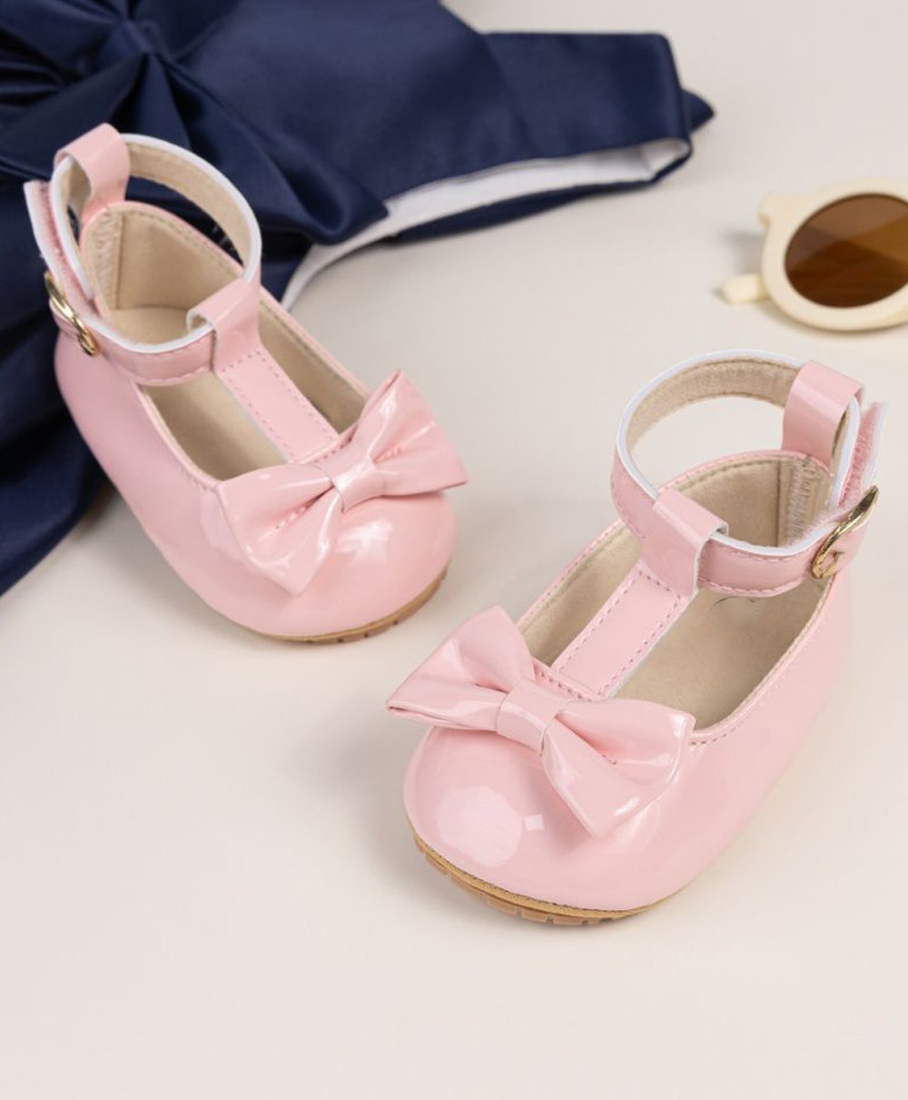 Neska Moda Bow Applique Detailed Anti Skid Booties - Pink-picture-13