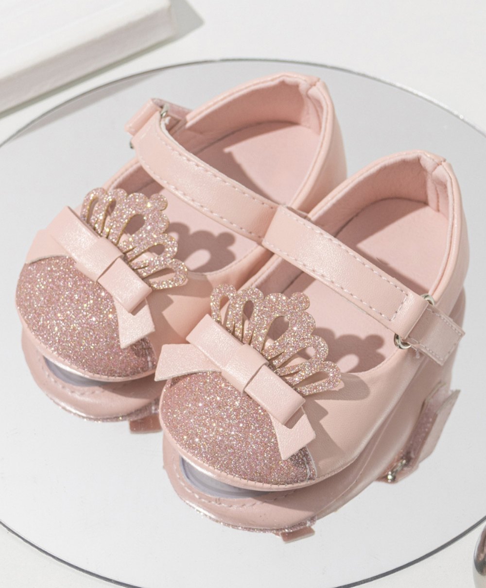 Neska Moda Crown Applique Detailed Anti Skid Booties - Light Pink-picture-45