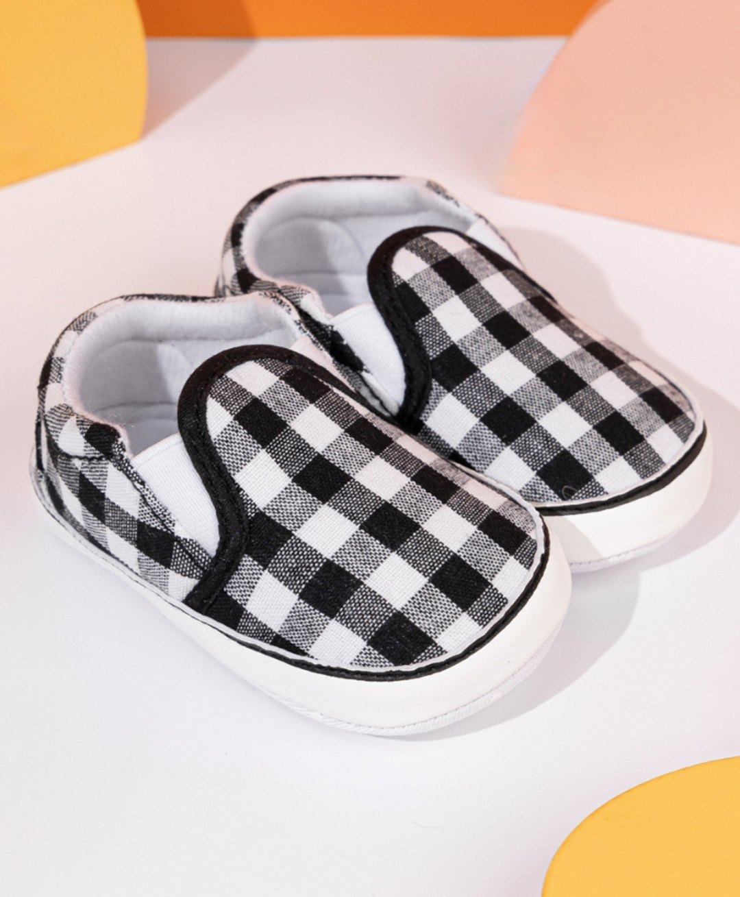 Neska Moda Checked Slip On Booties - Black-image-16