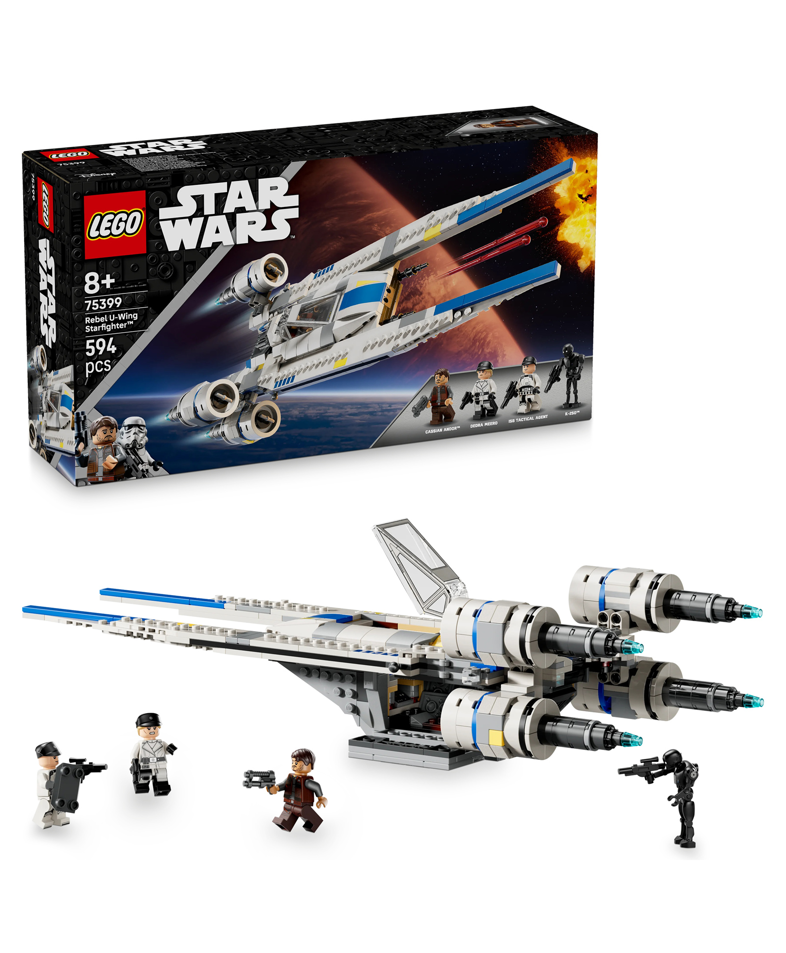 LEGO Star Wars: Andor Rebel U-Wing Starfighter Buildable Vehicle Model 594 pieces-75399-image-42