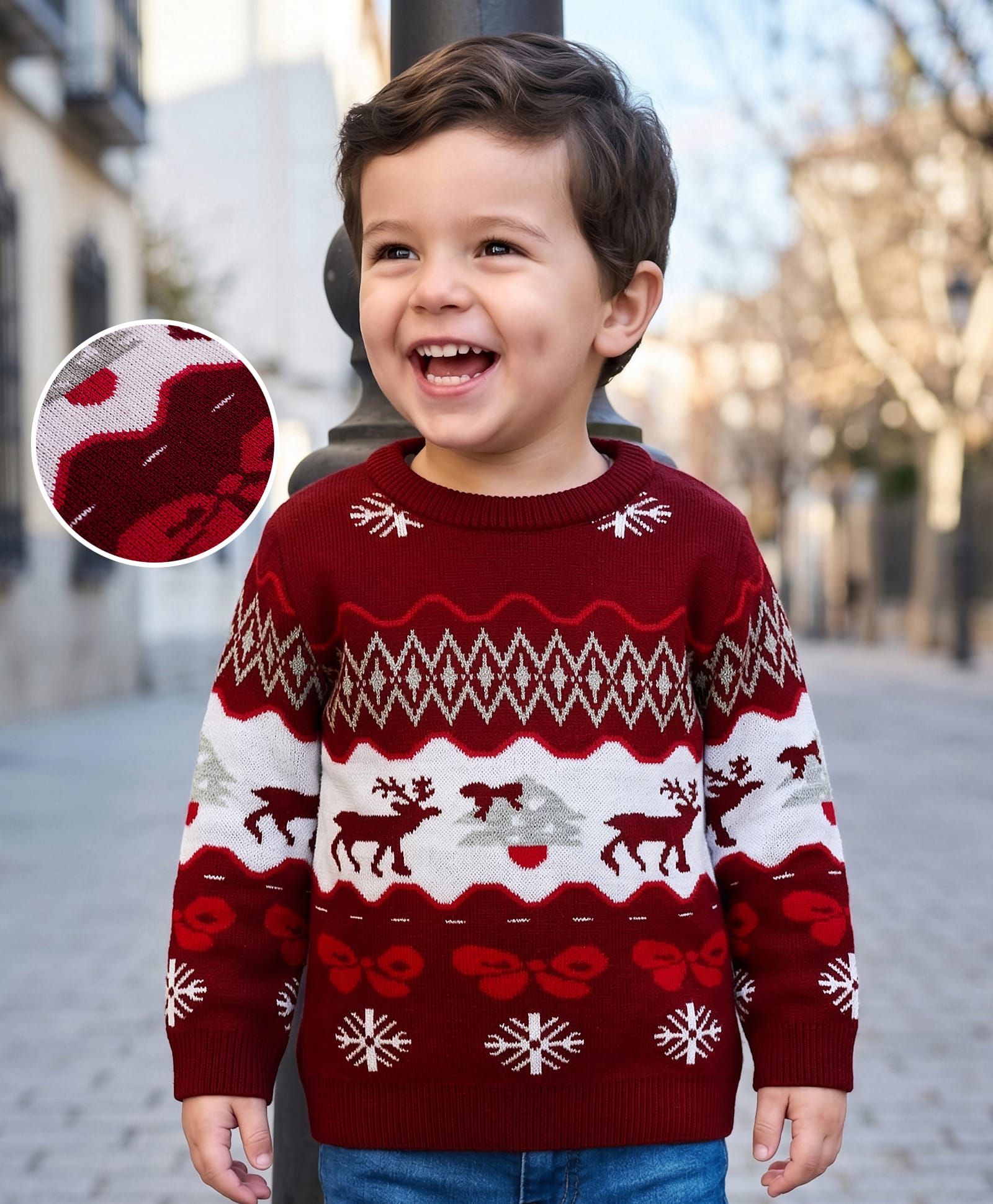 Mark & Mia Knit Full Sleeves Pullover Sweater with Christmas Design - Maroon-picture-10