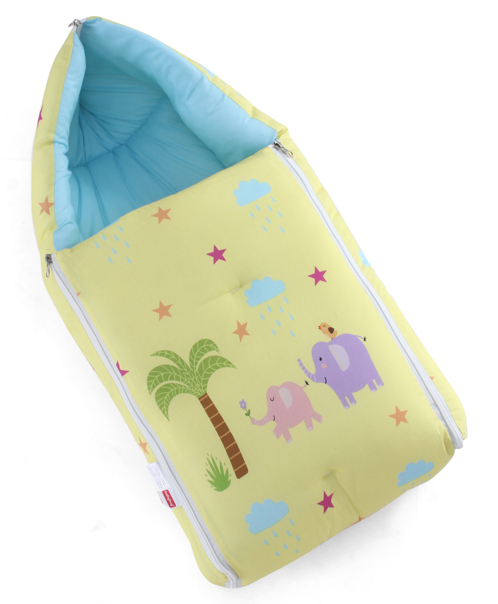 Babyhug 100% Cotton Digital Print Sleeping Bag Elephant Print - Yellow| Soft & Cozy|Lightweight & Easy to Carry| Travel Friendly|Easy Zipper Closure| Newborn Essential| Machine Washable|Gifting Option-image-36