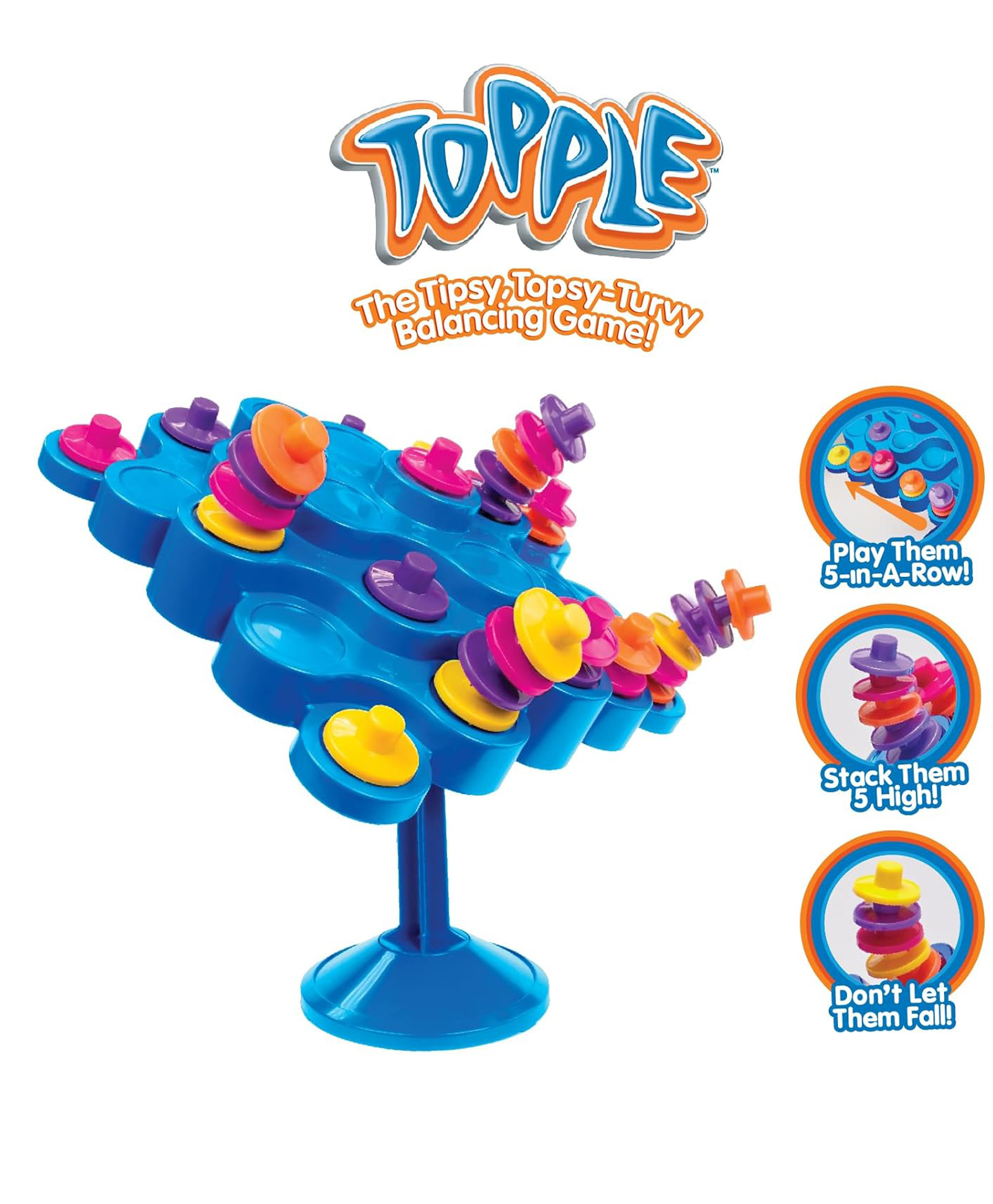 AKN TOYS Topple, Strategy Game, Board Game for kids, Adults, Families, Educational, Fun, 2 to 4 Players, Family Fun, Learning Activity Toy- ( PACK OF 1- COLOR MAY VARY )-picture-49