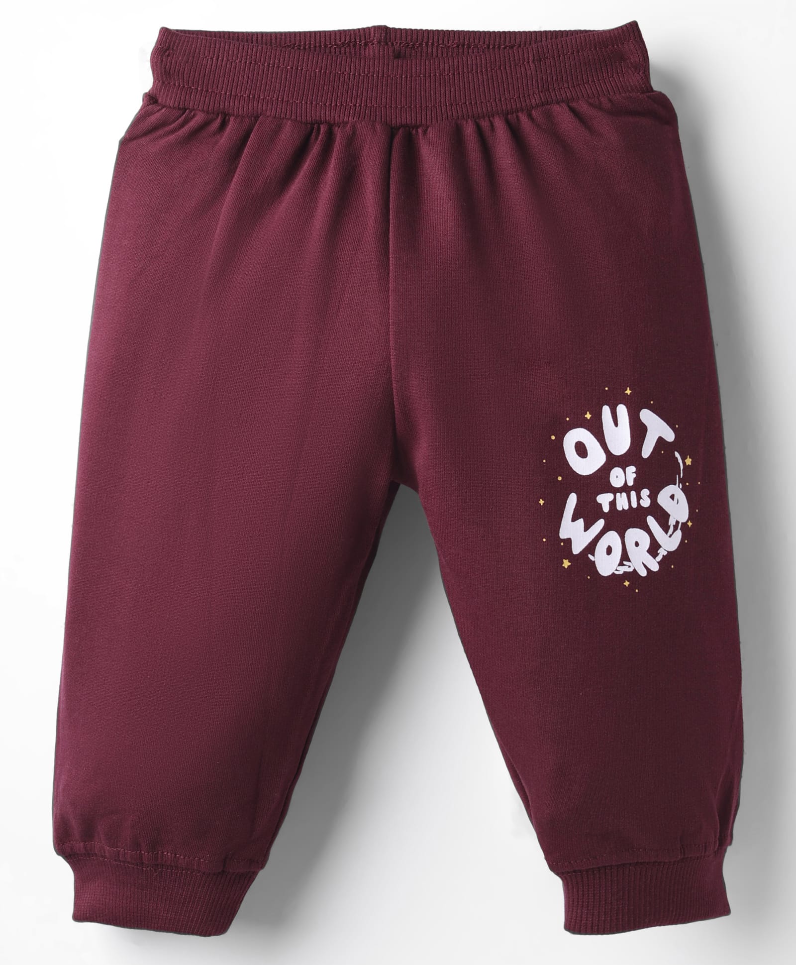Tango Looper Knit Full Length Lounge Pant With Text Print - Maroon-image-42