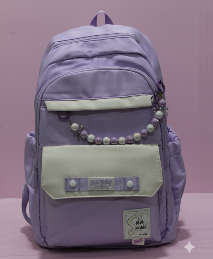 Rushabh Novelty Cute design, backpack for school, office, and travel, spacious compartments, bags for boys and girls School Bag 8473-Purple-18 Inch-Sylish Bag-image-28
