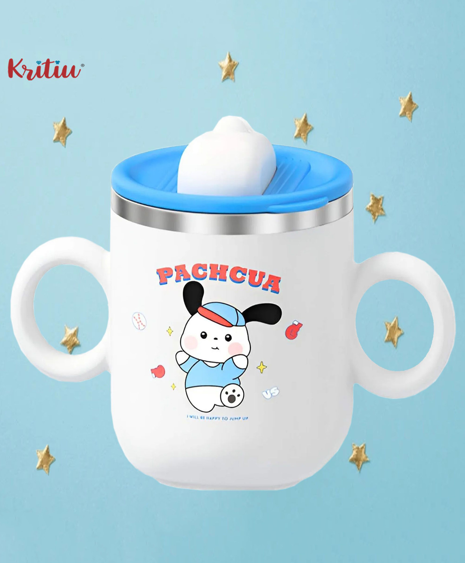 Kritiu Stainless Steel Sipper Bottle for Kids/Double Wall & Sipper Cups with Straw/Travelling Sipper Bottle for Kids - White-250ml-picture-21