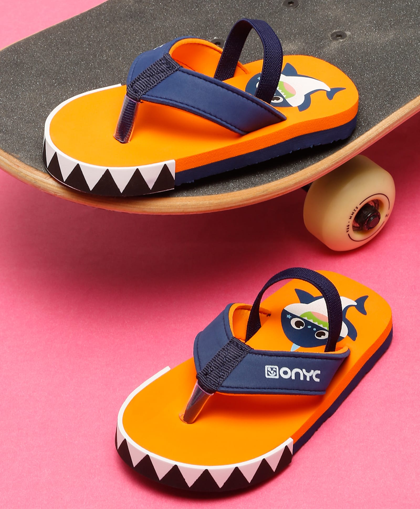 ONYC Shark Designed Flip Flops - Orange-image-25