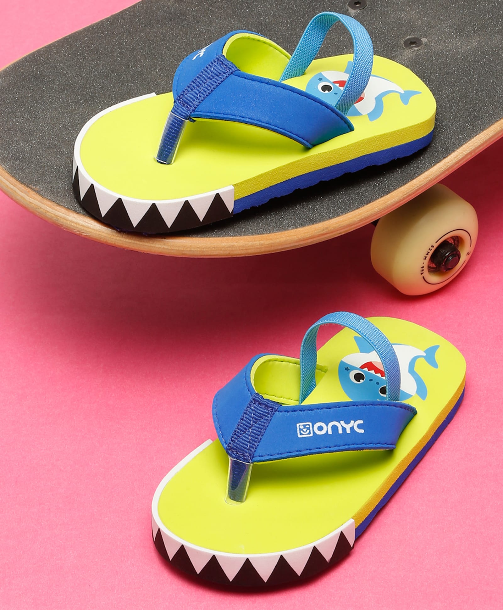 ONYC Shark Designed Flip Flops - Lime Green-image-49