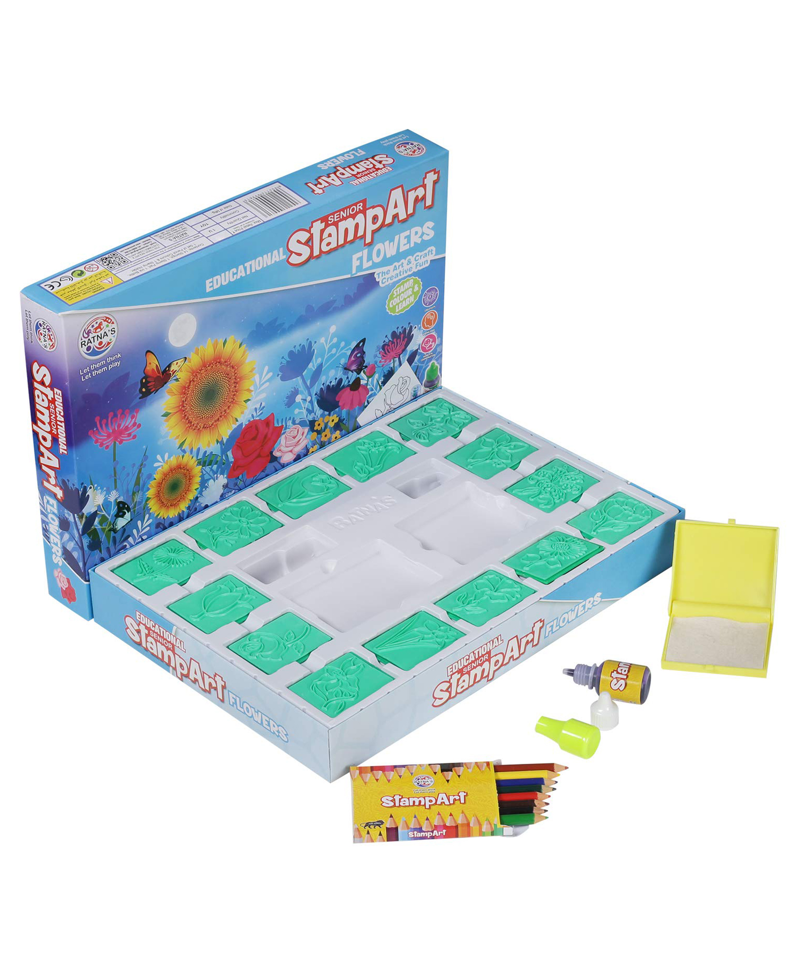 Ratnas Stamp Art Flowers - Green (Packaging May Vary)-image-3