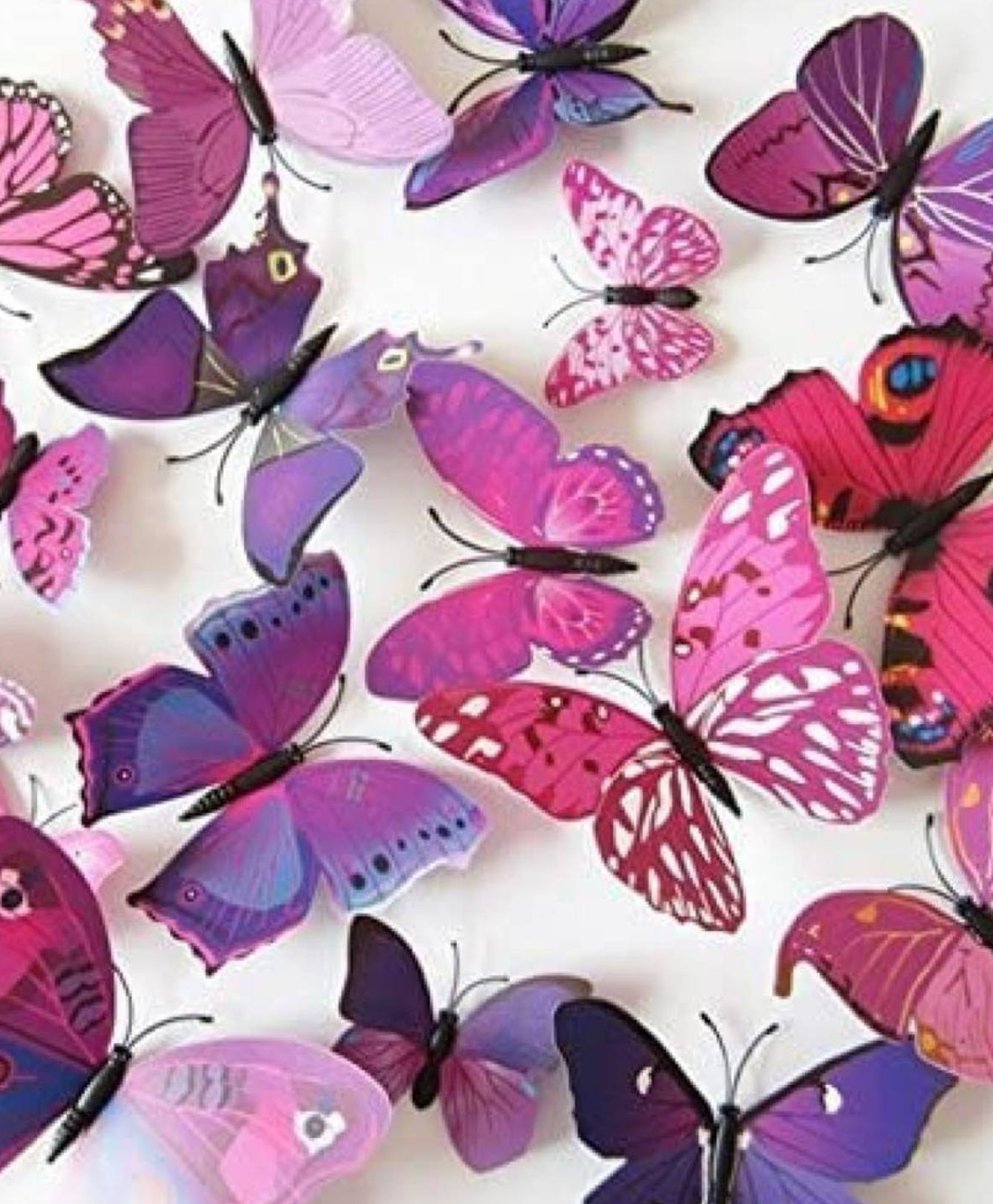 JAAMSO ROYALS Purple 3D Butterflies Home Décor 12 Pieces Sticker Sheet (16cm X 13cm)-picture-12