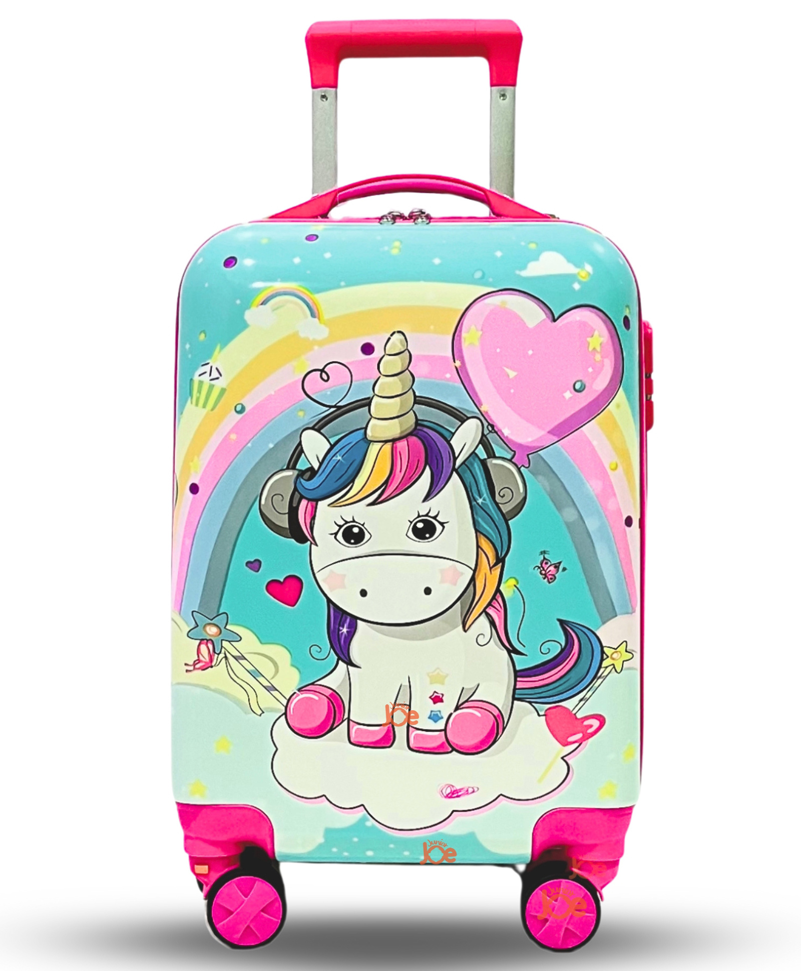 Junior Joe 20 Inch Kids Trolley Bag, Polycarbonate Hard Shell, Cabin Size travel Luggage with Spinner Wheels