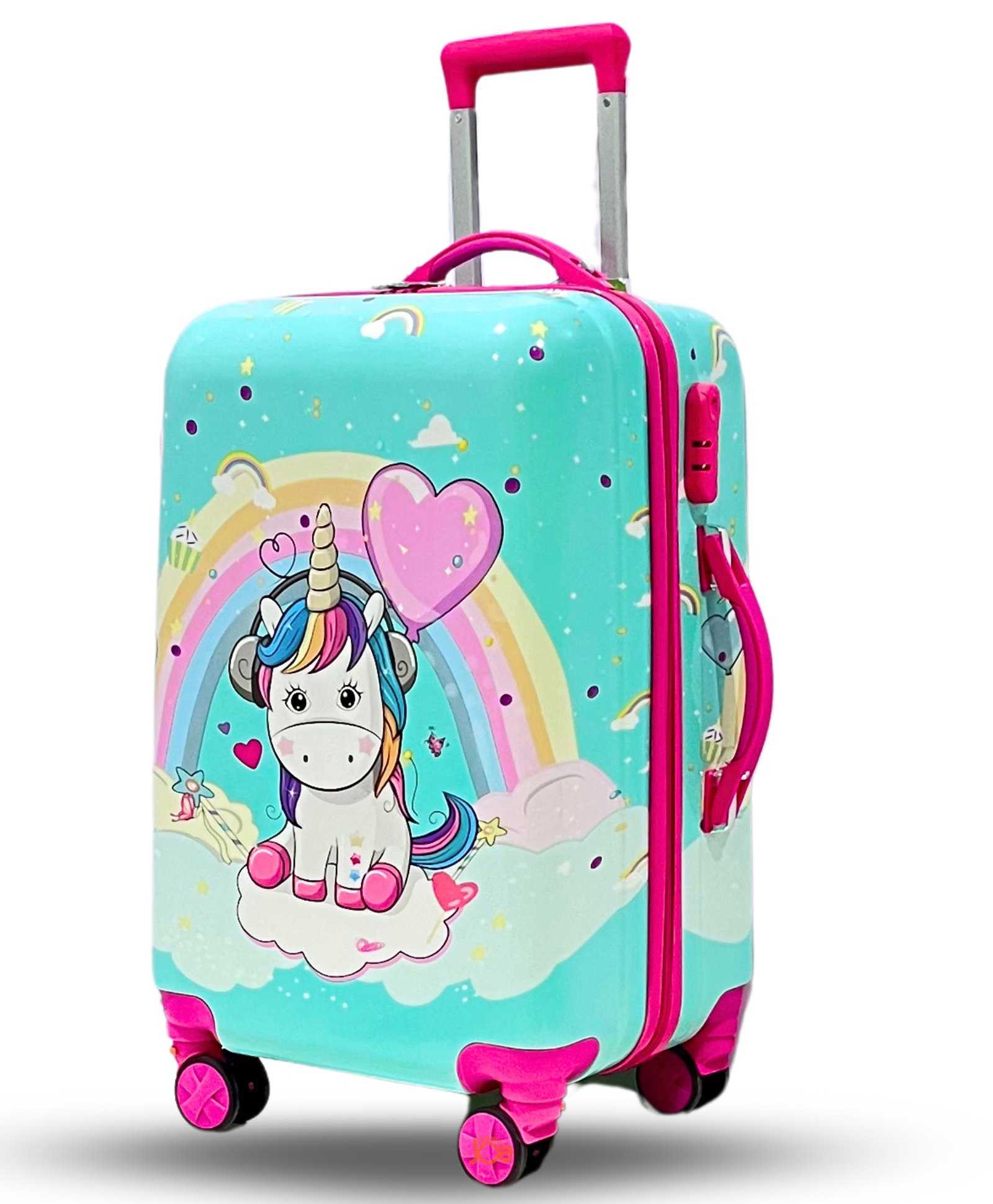 Junior Joe 24 Inch Kids Trolley Bag, Polycarbonate Hard Shell, Cabin Size travel Luggage with Spinner Wheels