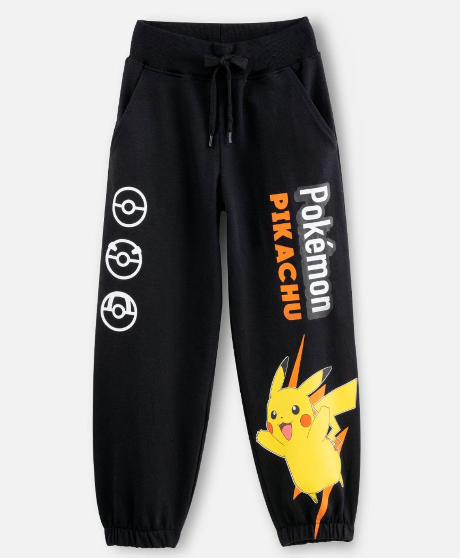 Nap Chief Cotton Knit Pokemon Featuring Half Sleeves Pikachu Printed Pajamas - Jet Black-image-28