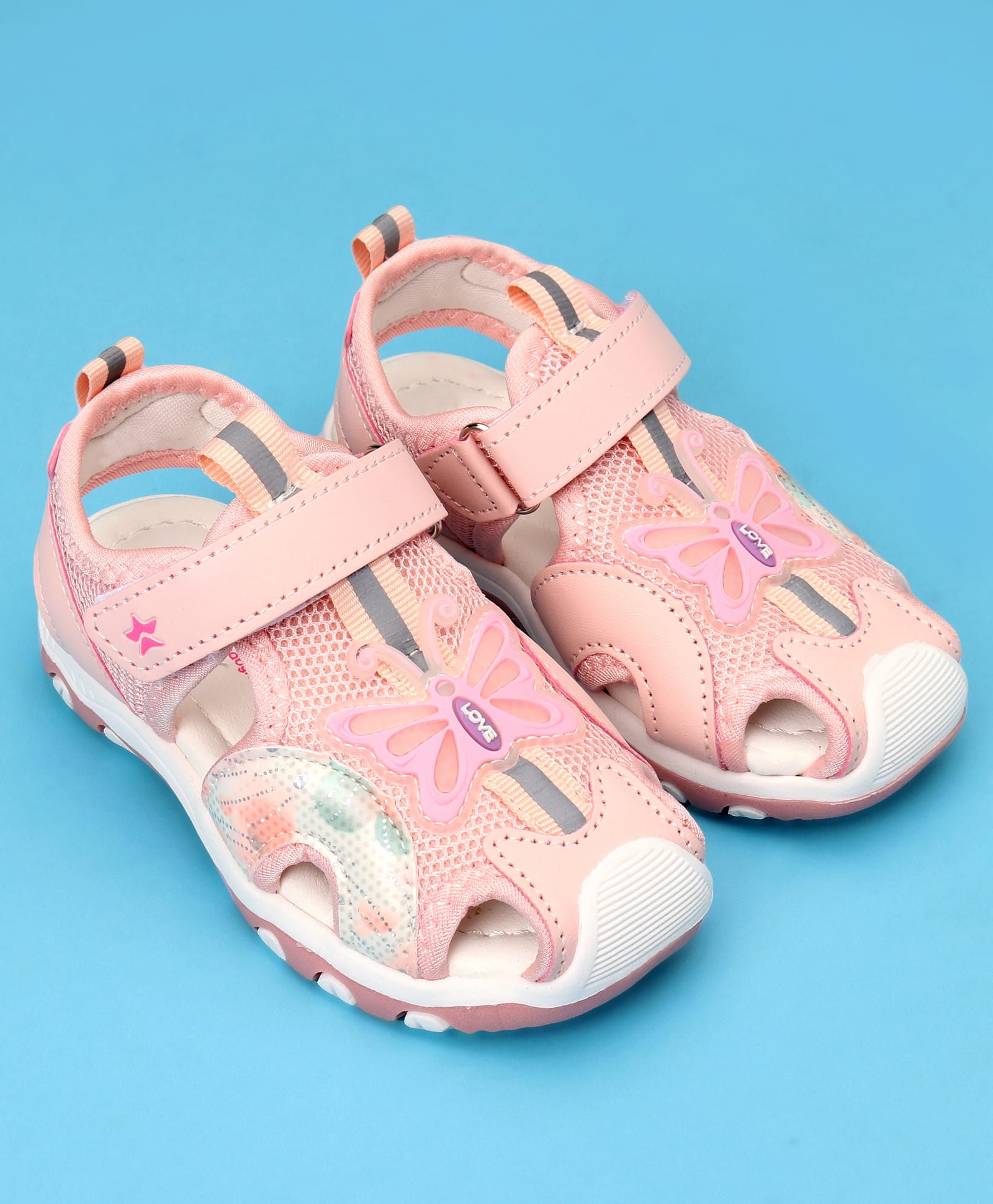 Cute Walk by Babyhug Velcro Closure Sandal with Butterfly Applique - Pink-picture-13