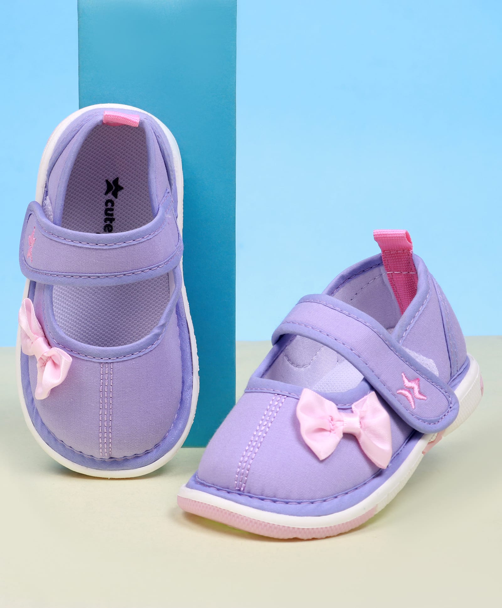 Cute Walk by Babyhug Casual Shoes With Velcro Closure & Bow Applique - Purple-picture-23