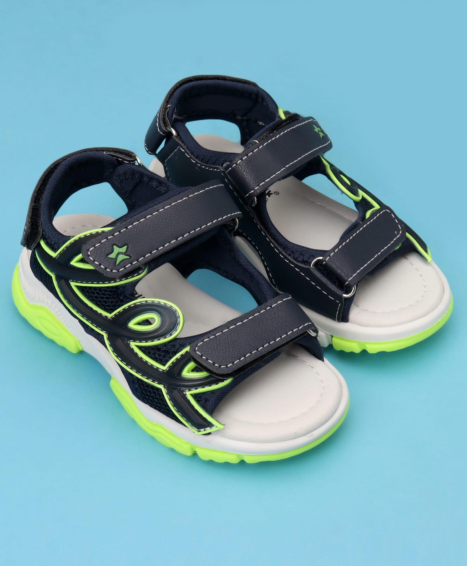 Cute Walk by Babyhug Velcro Closure Sandals - Navy Blue-picture-10