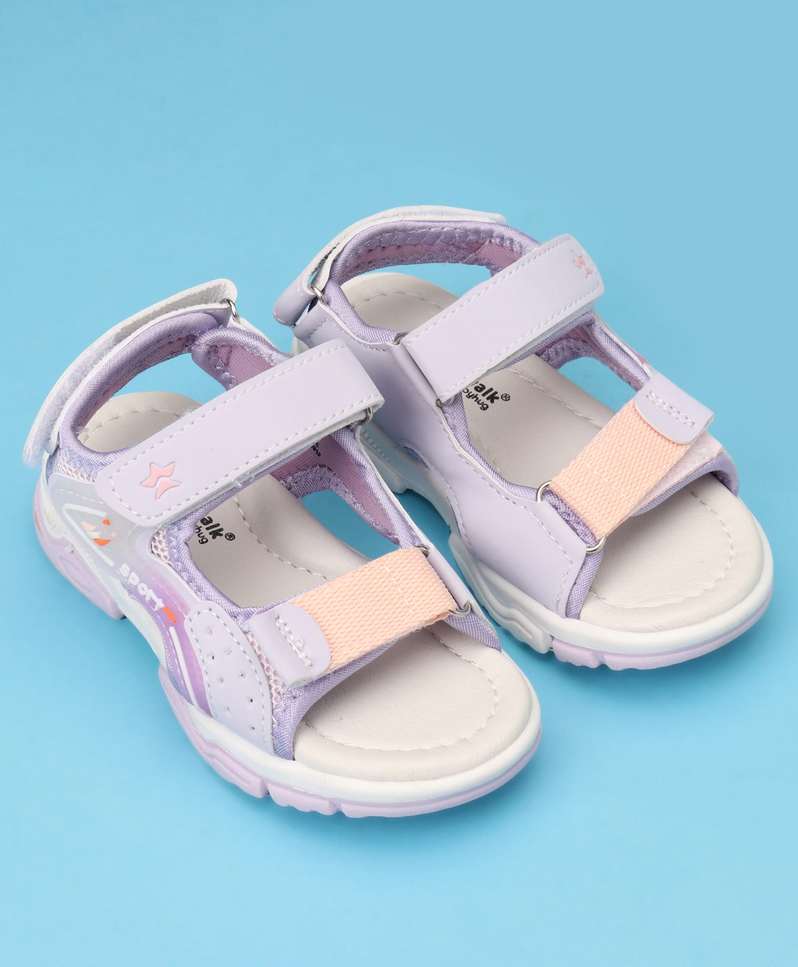 Cute Walk by Babyhug Velcro Closure Sandals With Sport Applique - Purple-picture-25