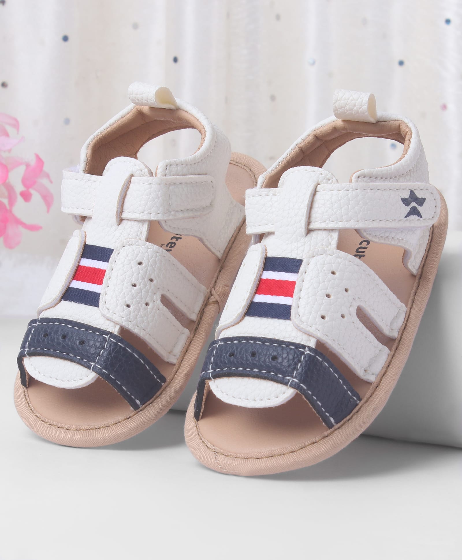 Cute Walk by Babyhug Booties With Velcro Closure - White