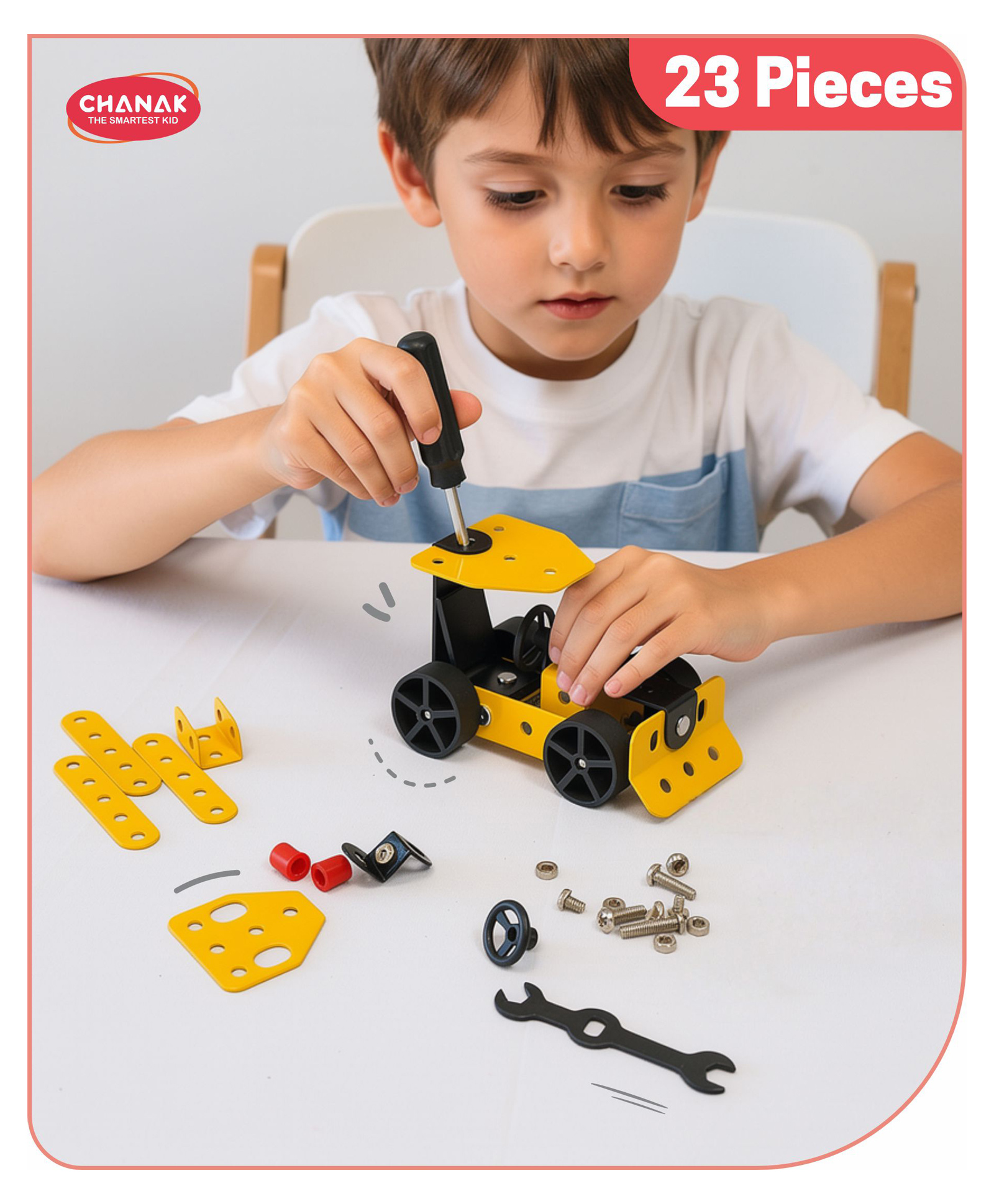 Aditi Toys Mechatrix STEM Construction Vehicle Building Kit for Kids, 23 Pcs Engineering Toy Set with Tools, Build 5 Realistic Construction Vehicles, Educational STEM Learning Toy for Boys Ages 3+-picture-16