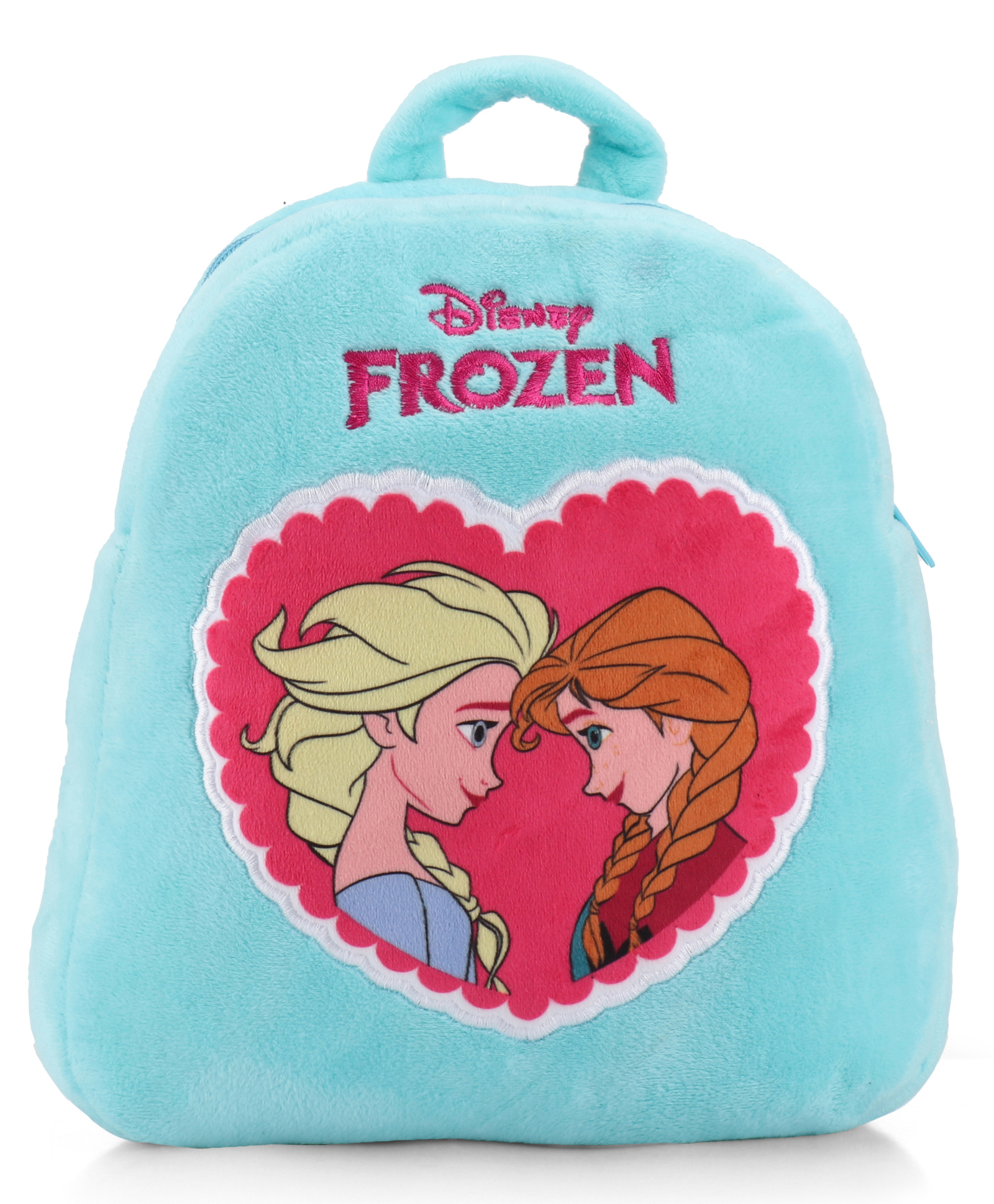 Disney Frozen Soft Plush Backpack with 7 Litres Capacity Elsa & Anna Print Light Blue - Height 12 Inches-picture-25