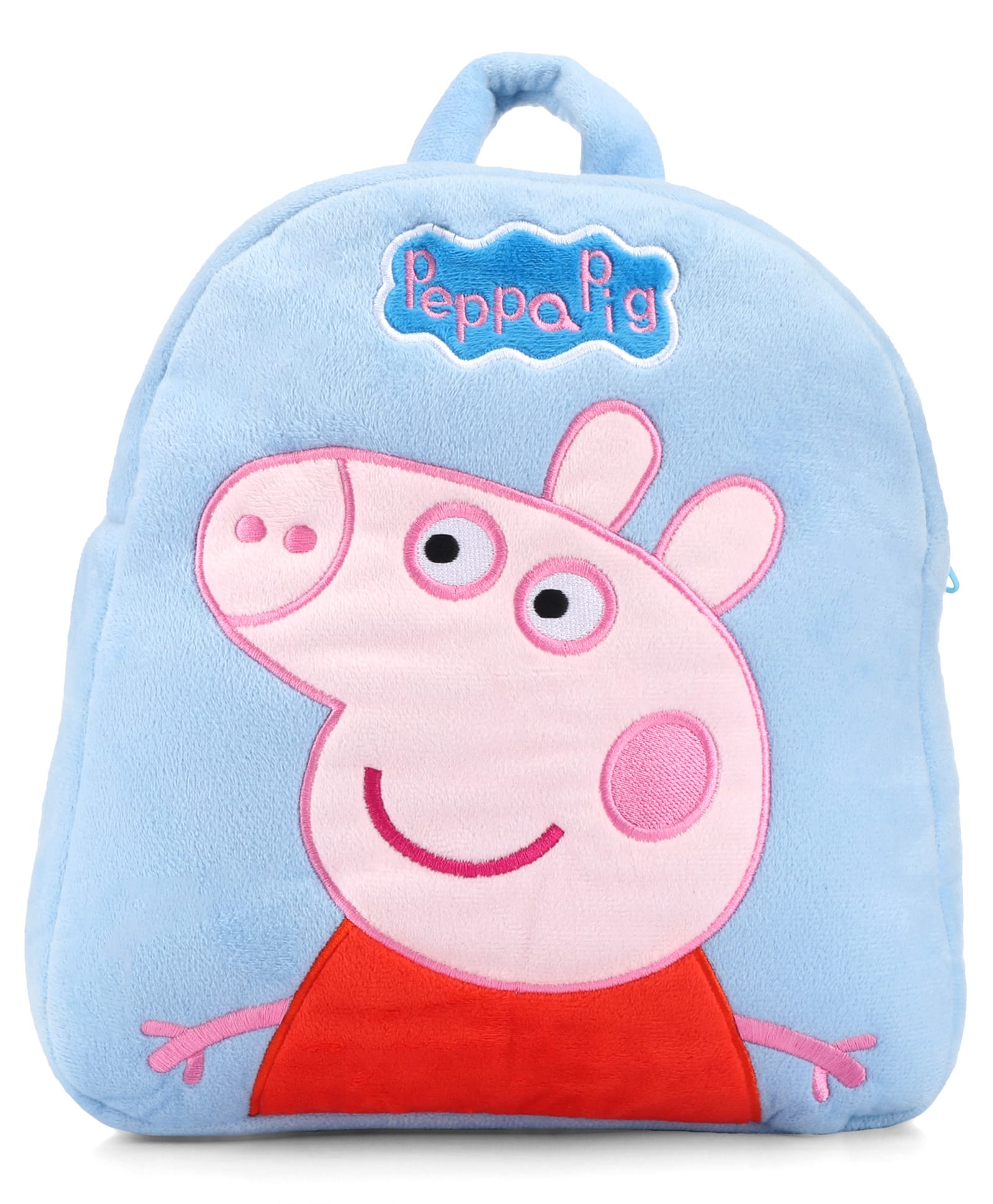 PEPPA PIG Soft Plush Backpack with Patch Detailing Light Blue - Height 12 Inches