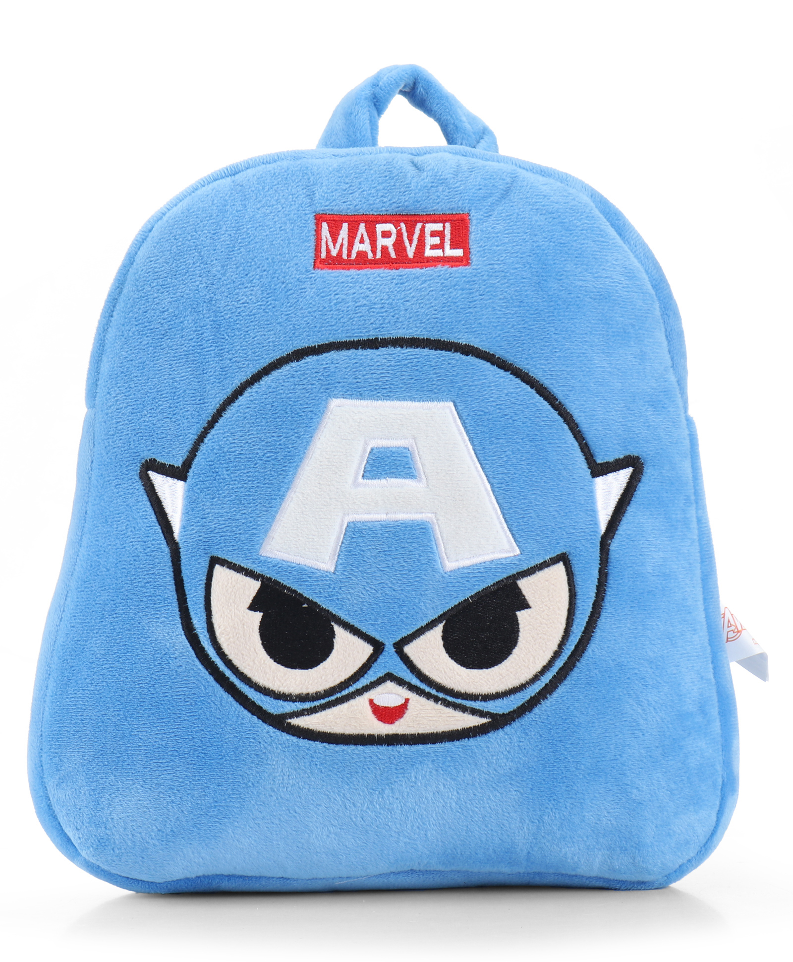 Captain America Soft Plush Backpack Sky Blue- Height 12 Inches-image-8