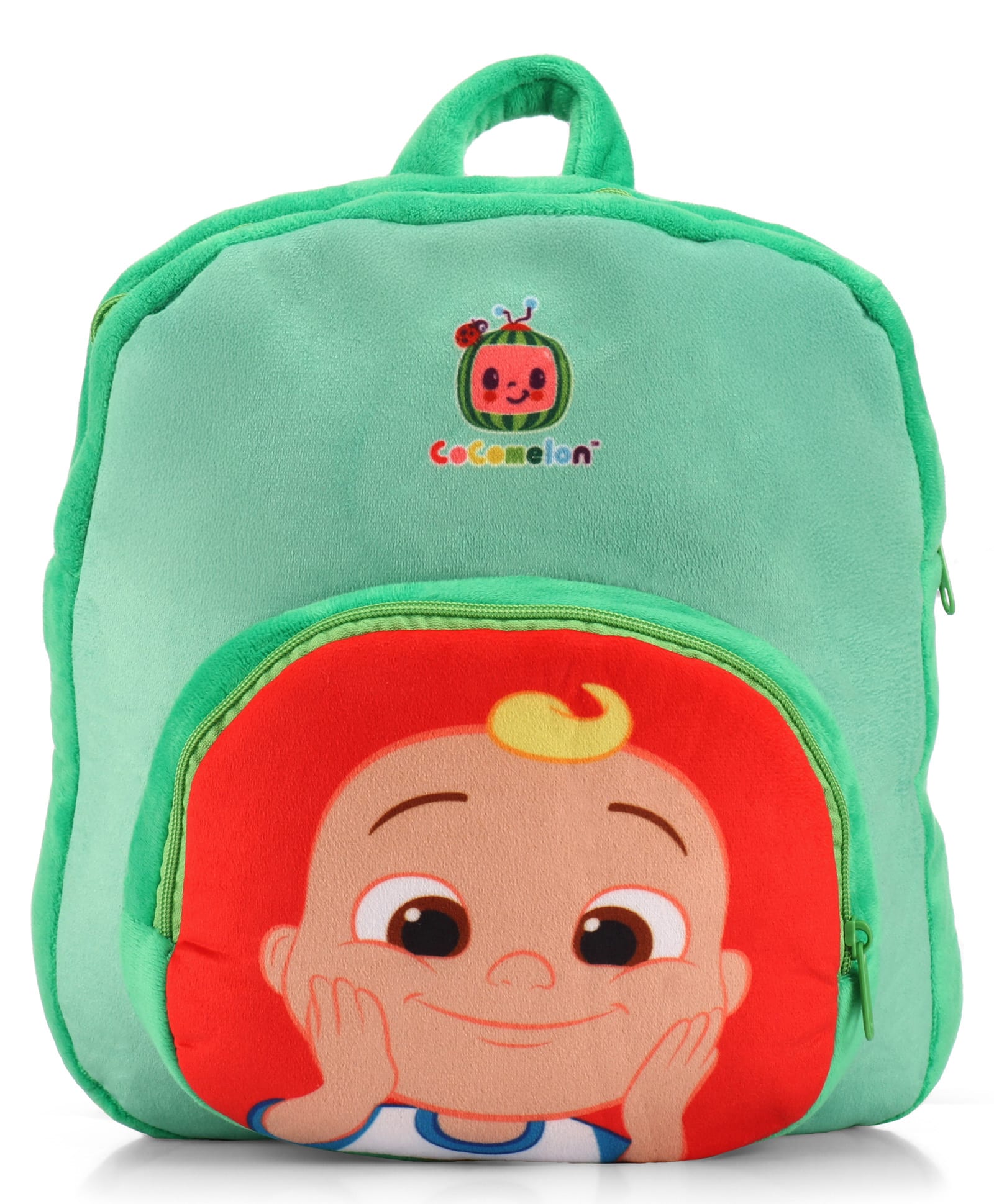 Cocomelon Soft Plush Backpack with Print Green - Height 12 Inches-image-3