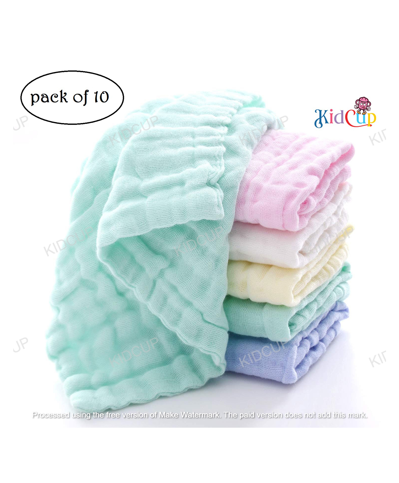 Kidcup baby napkin Plain Color Square Scarf (pack of 10) (Color May Vary)-image-13