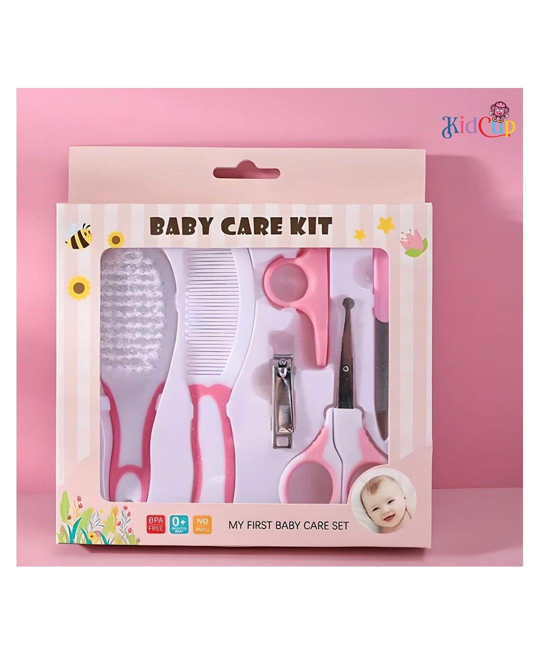 Kidcup Portable Baby Care Grooming Kit Pack of 6 - Pink-image-46
