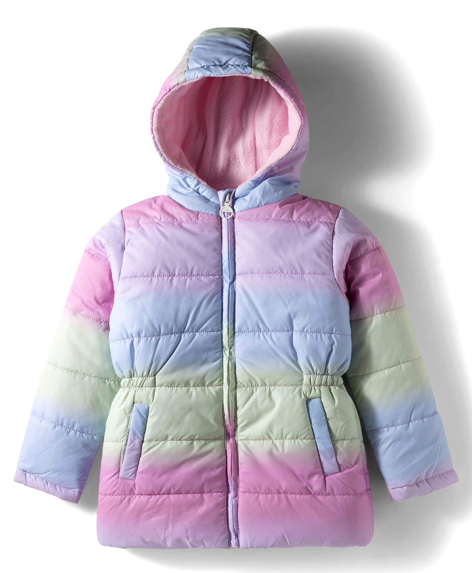 Pine Kids Woven Full Sleeves Hooded Puffer Winter Jacket with Tie & Dye - Pink-picture-17