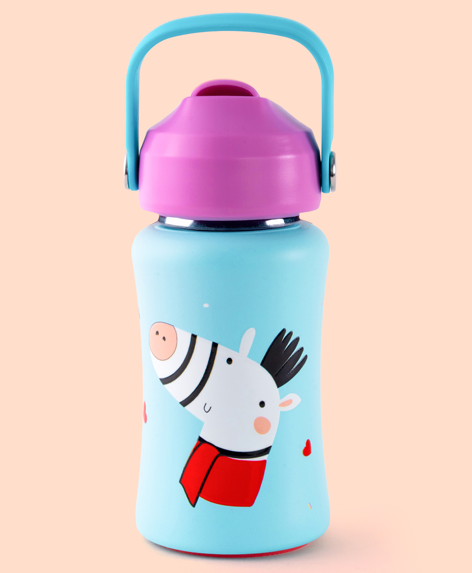 Rabitat Stainless Steel Play 3.0 Sipper Bottle with Zebra Print Light Blue - 350 ml-picture-37