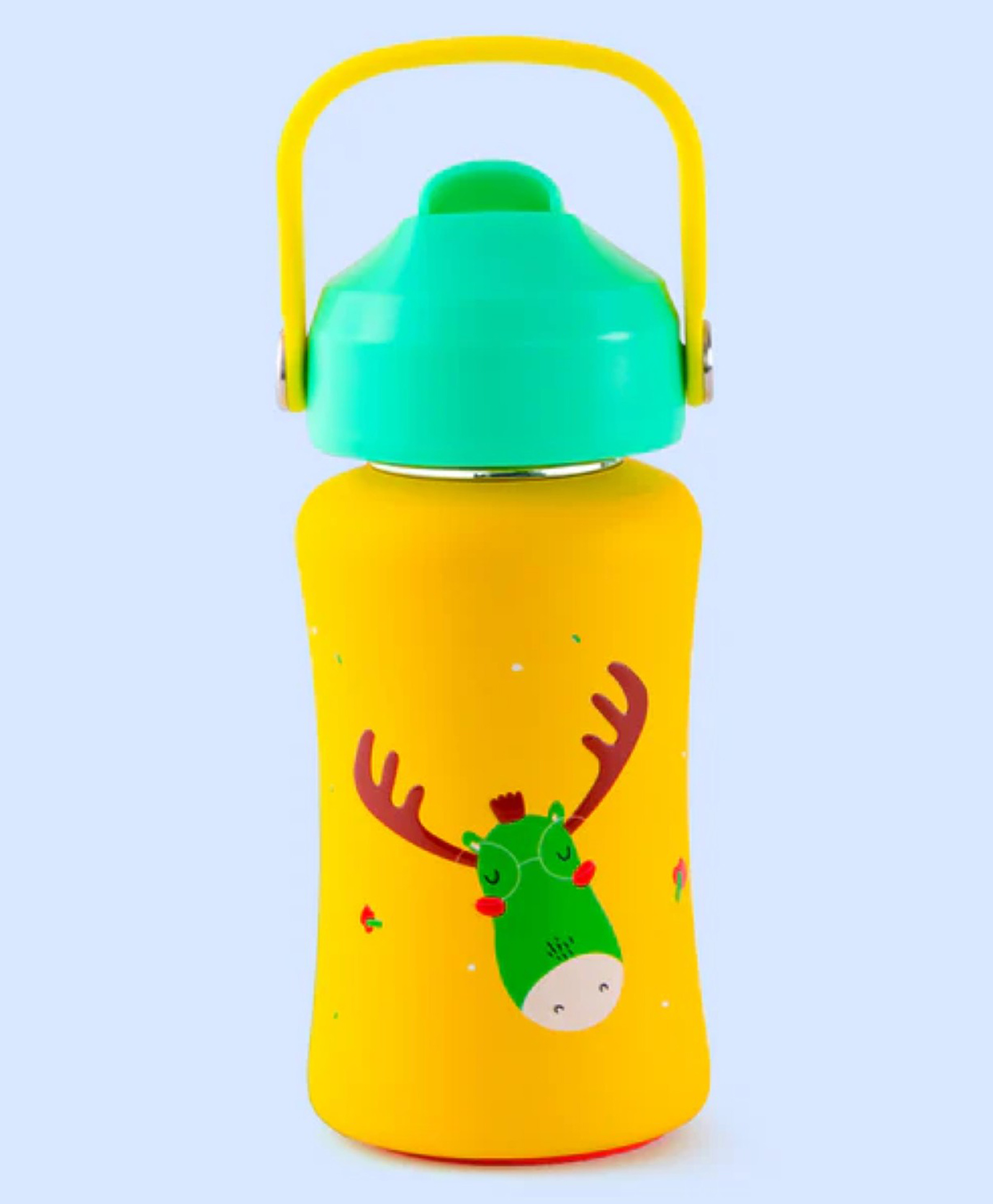 Rabitat Stainless Steel Play 3.0 Sipper Bottle with Deer Print Yellow - 350 ml