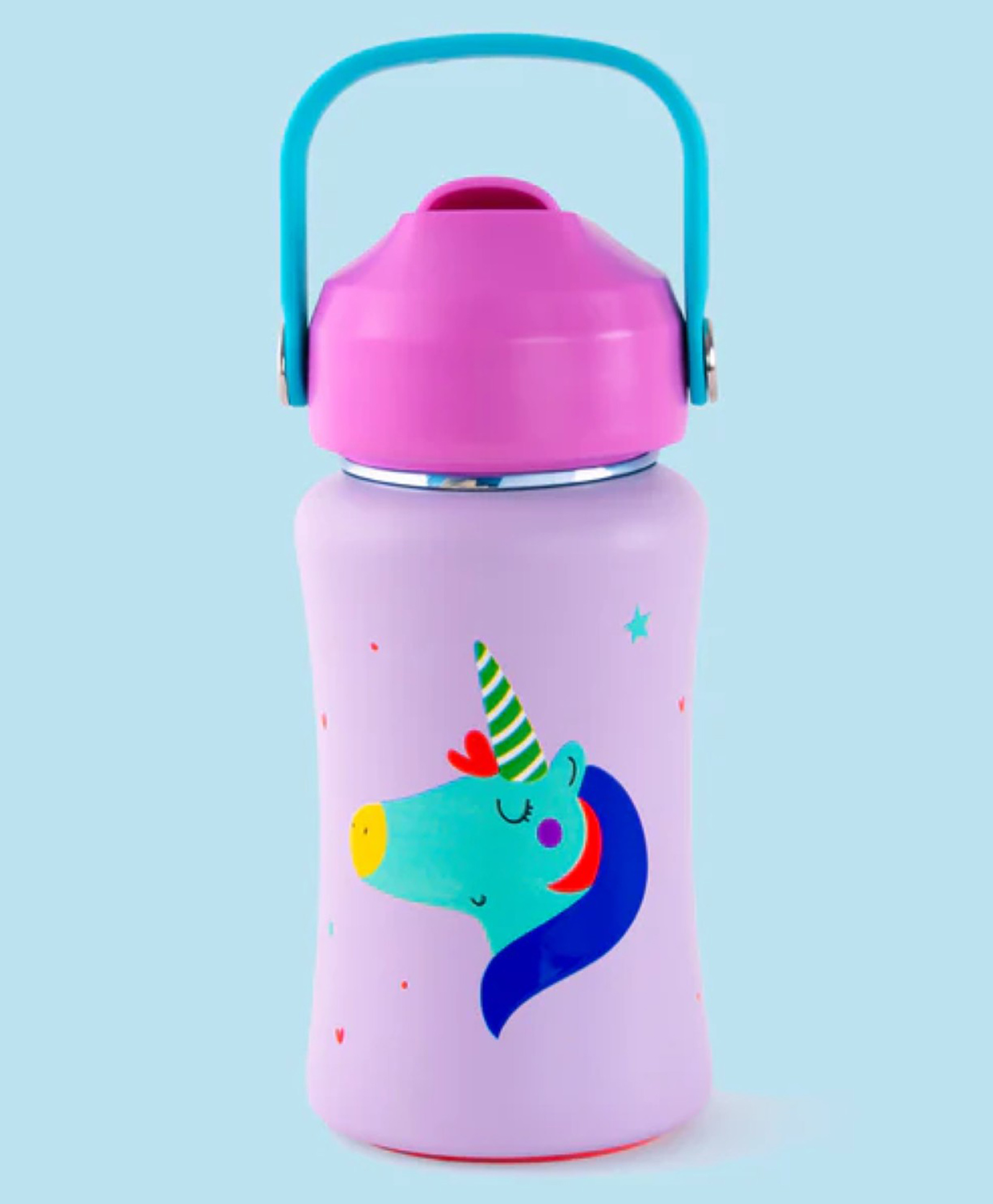 Rabitat Stainless Steel Play 3.0 Sipper Bottle with Unicorn Print Lilac - 350 ml