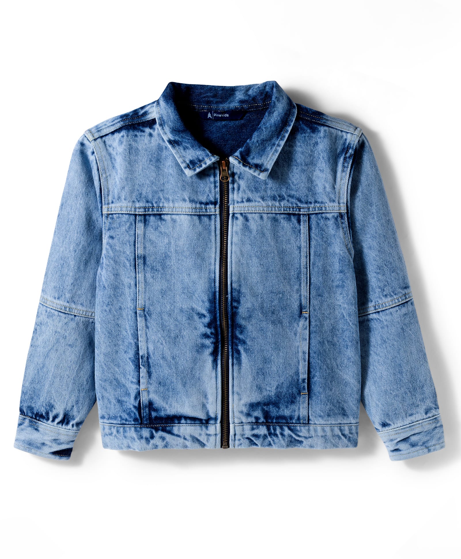 Pine Kids Cotton Woven Full Sleeves Solid Denim Jacket - Light Blue-picture-11