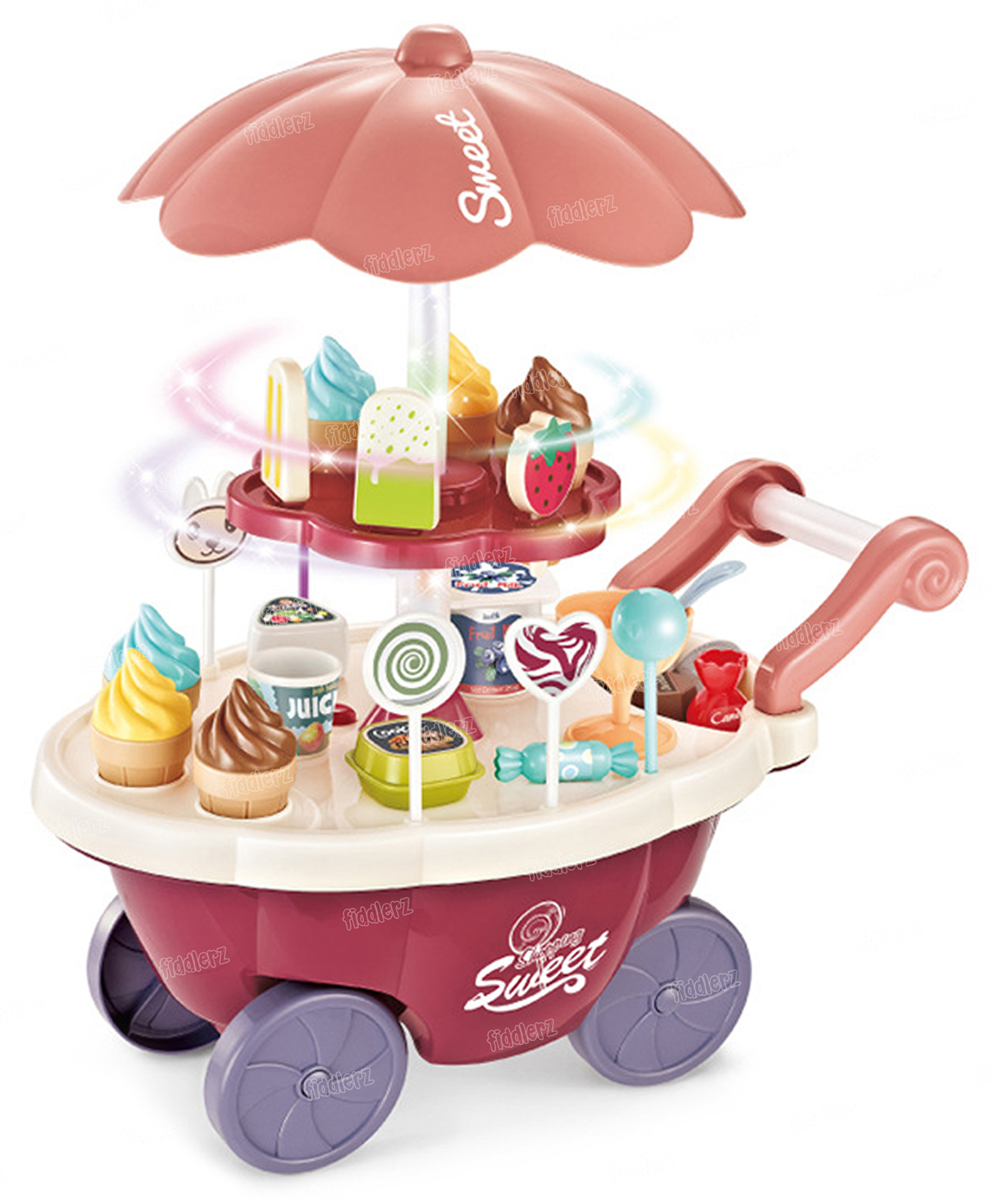 Fiddlerz Musical Candy Cart for Kids with Flashing Lights and Music Candy Truck Realistic Fun and Interactive Gift Musical Toys for Girls and Boys - Multicolor (36 Pcs)-image-21