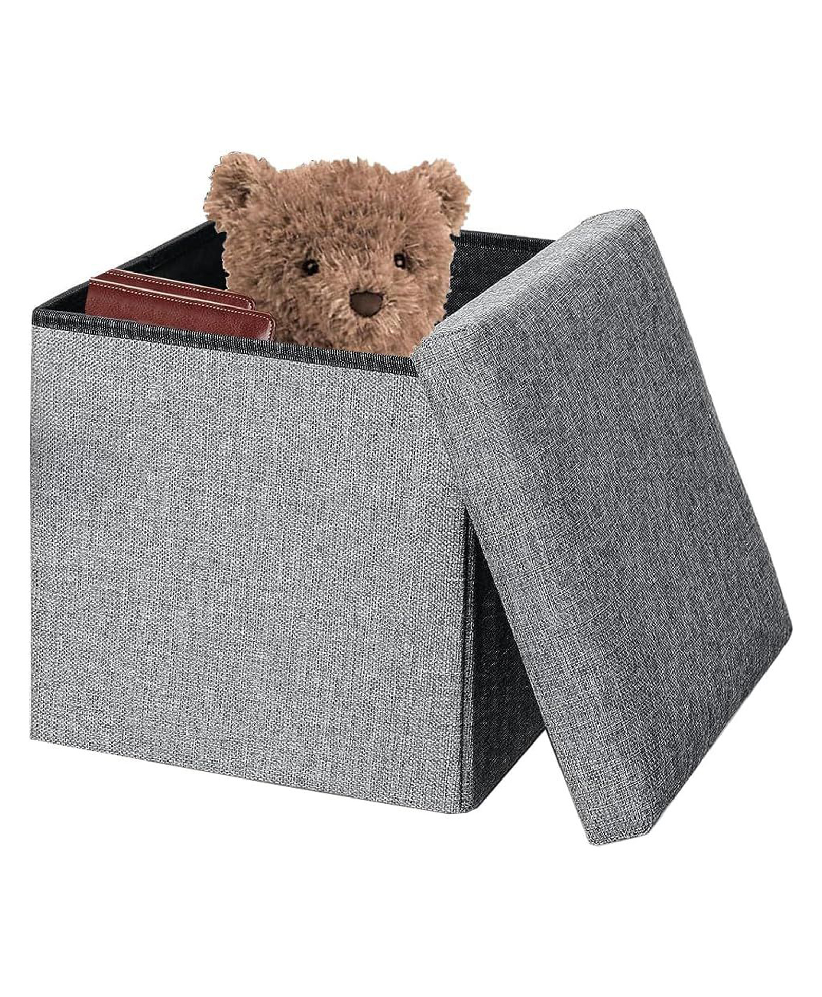 FunBlast Portable & Foldable Storage Stool with Seat Cushion Grey-image-30