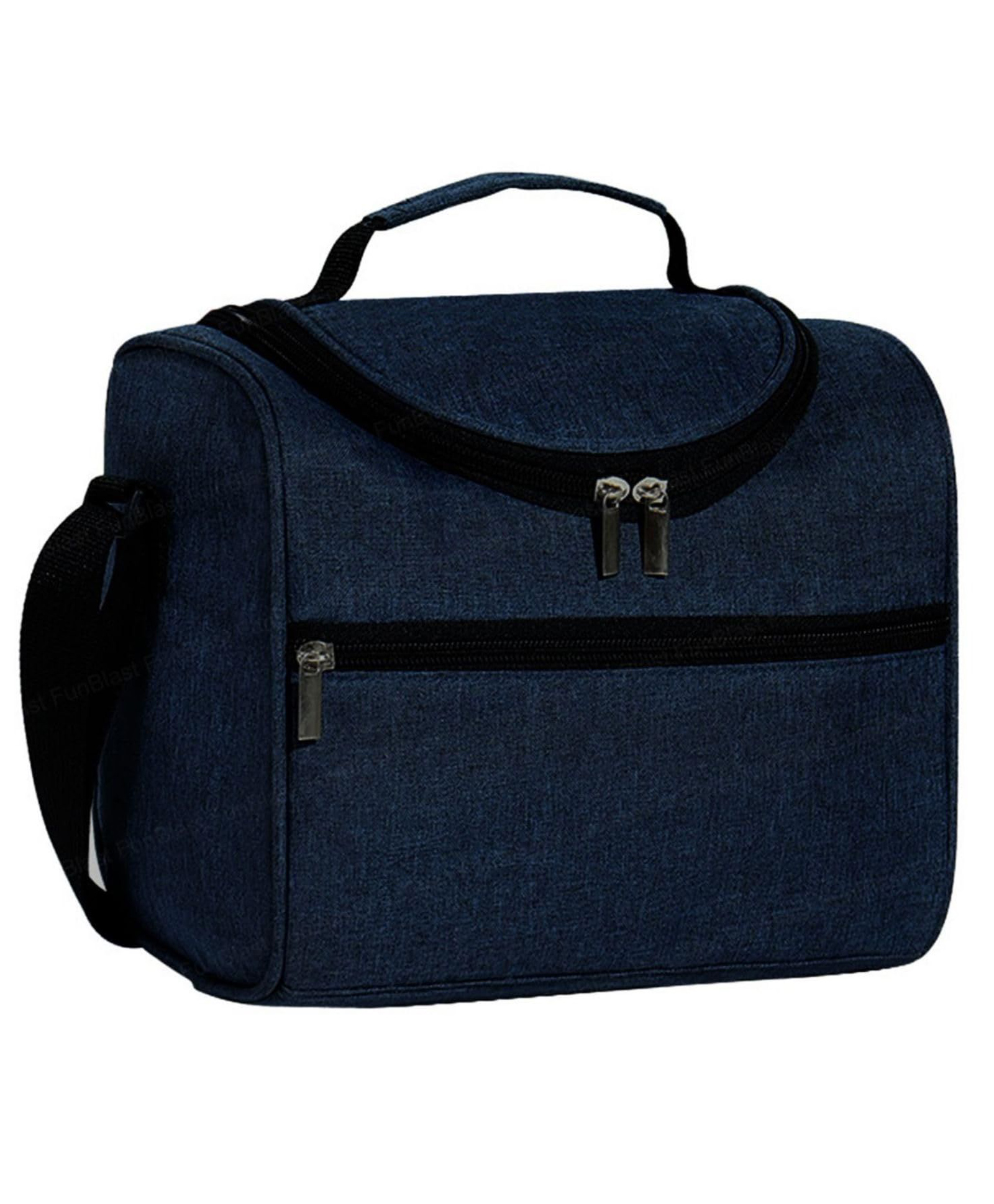 FunBlast Multipurpose Insulated Travel Lunch Bag with Adjustable Strap Navy Blue-image-35